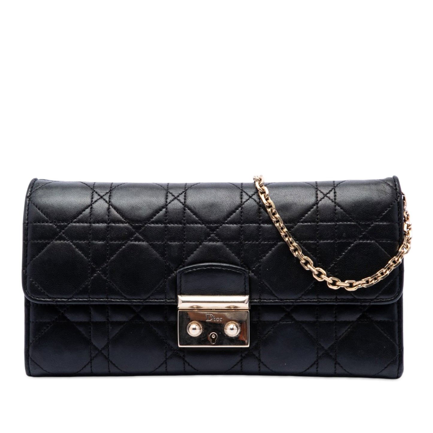 Dior Lambskin Cannage Miss Dior Promenade Wallet on Chain