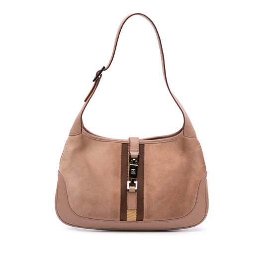 Gucci Suede Web Jackie Shoulder Bag