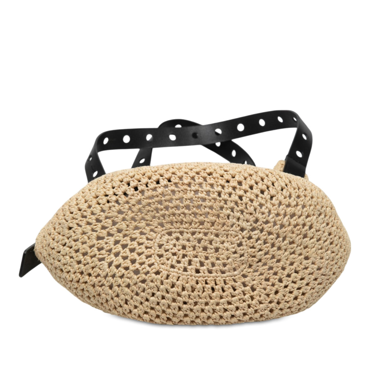 LOEWE Small Raffia Punch Hole Hobo — Beige