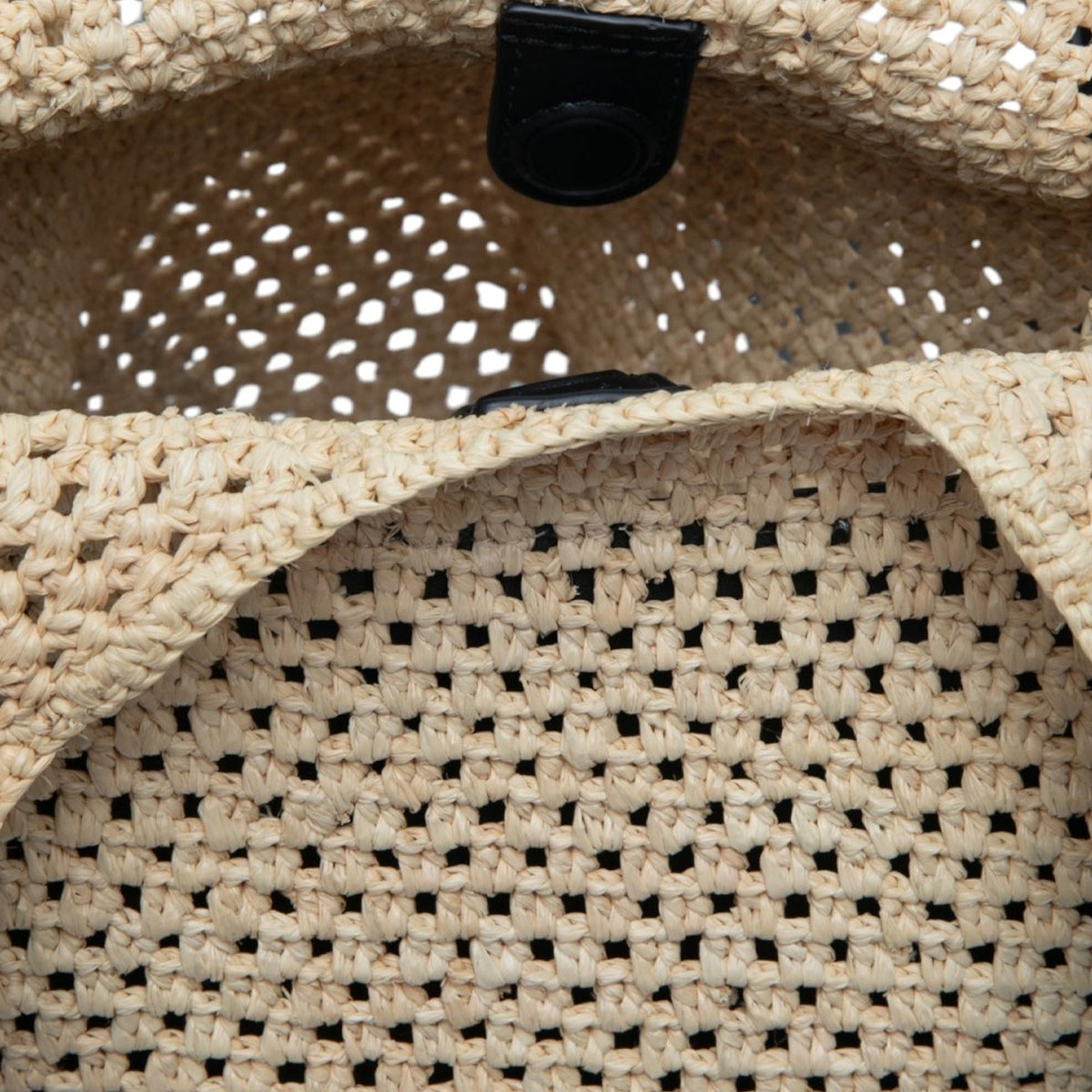 LOEWE Small Raffia Punch Hole Hobo — Beige