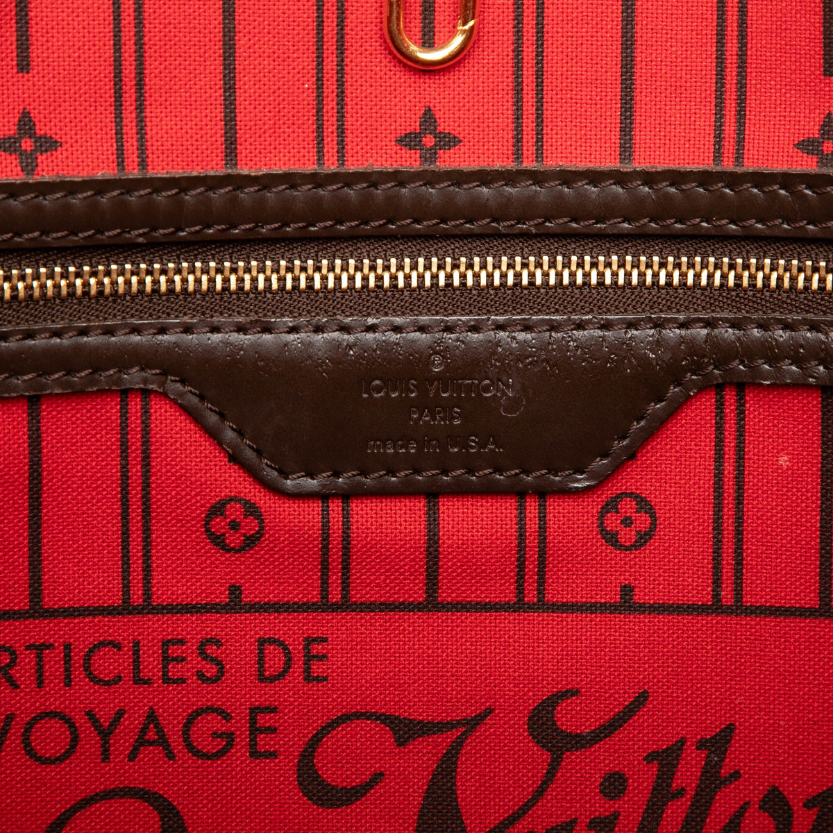 Louis Vuitton Damier Ebene Neverfull MM — Brown