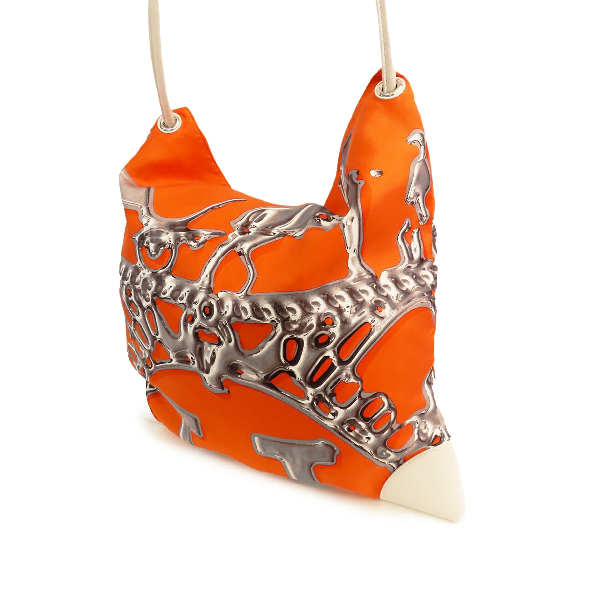 Hermès Silk and Barenia Vif Argent Silky City 38