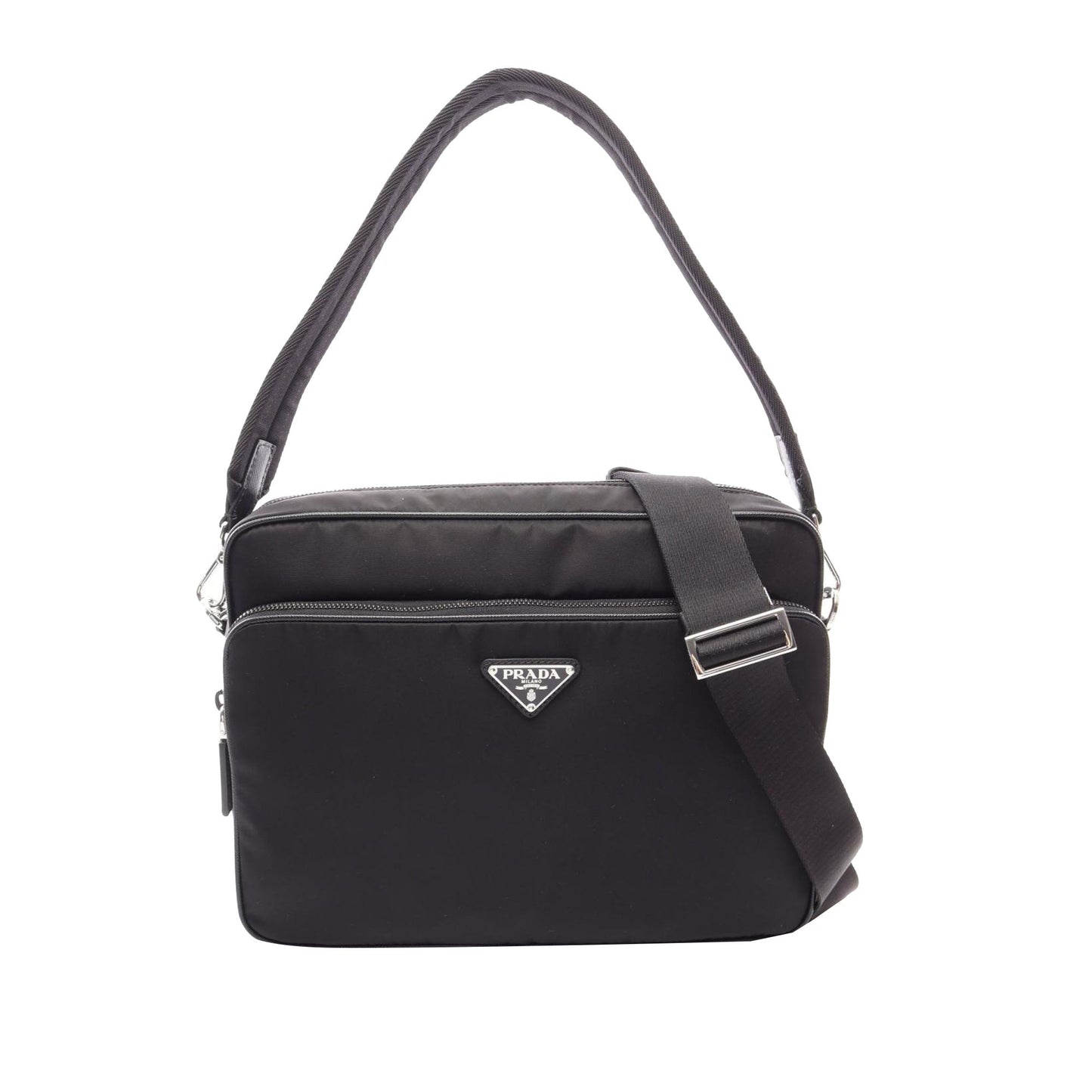 Prada Saffiano Trimmed Tessuto Satchel
