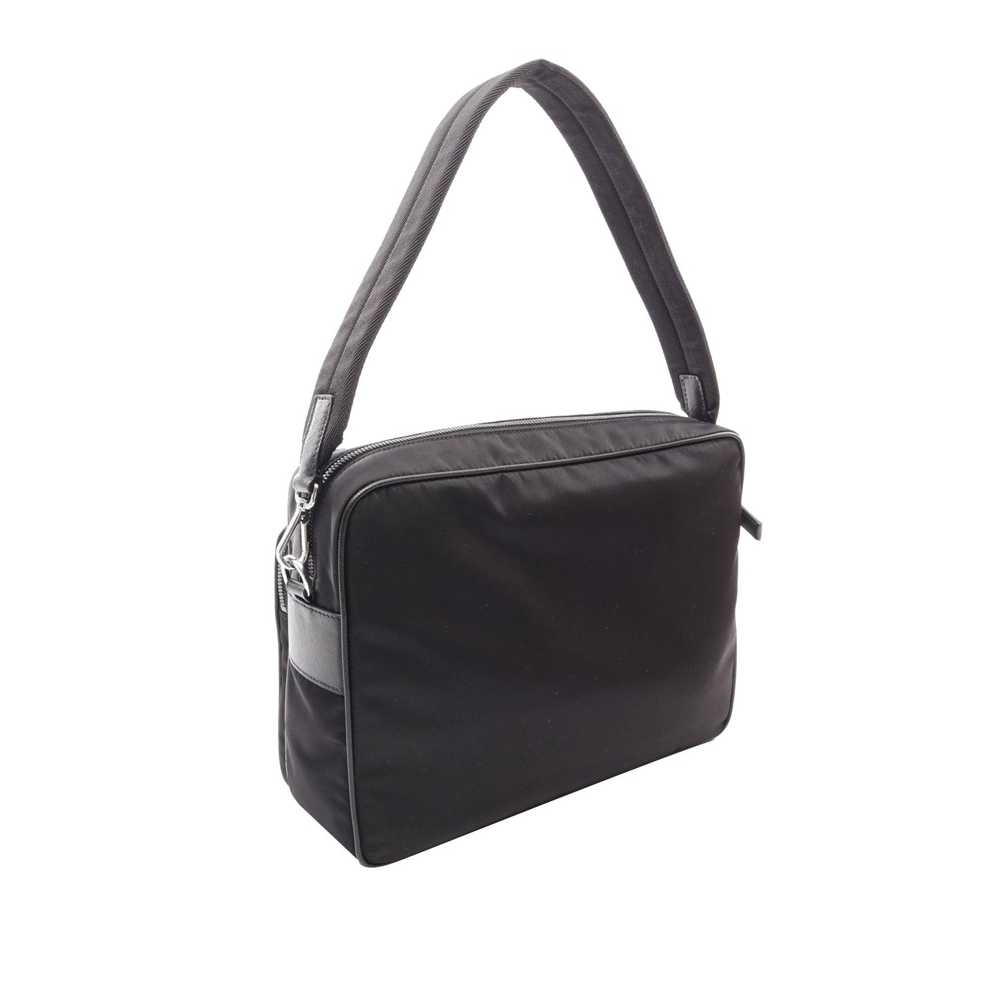 Prada Saffiano Trimmed Tessuto Satchel