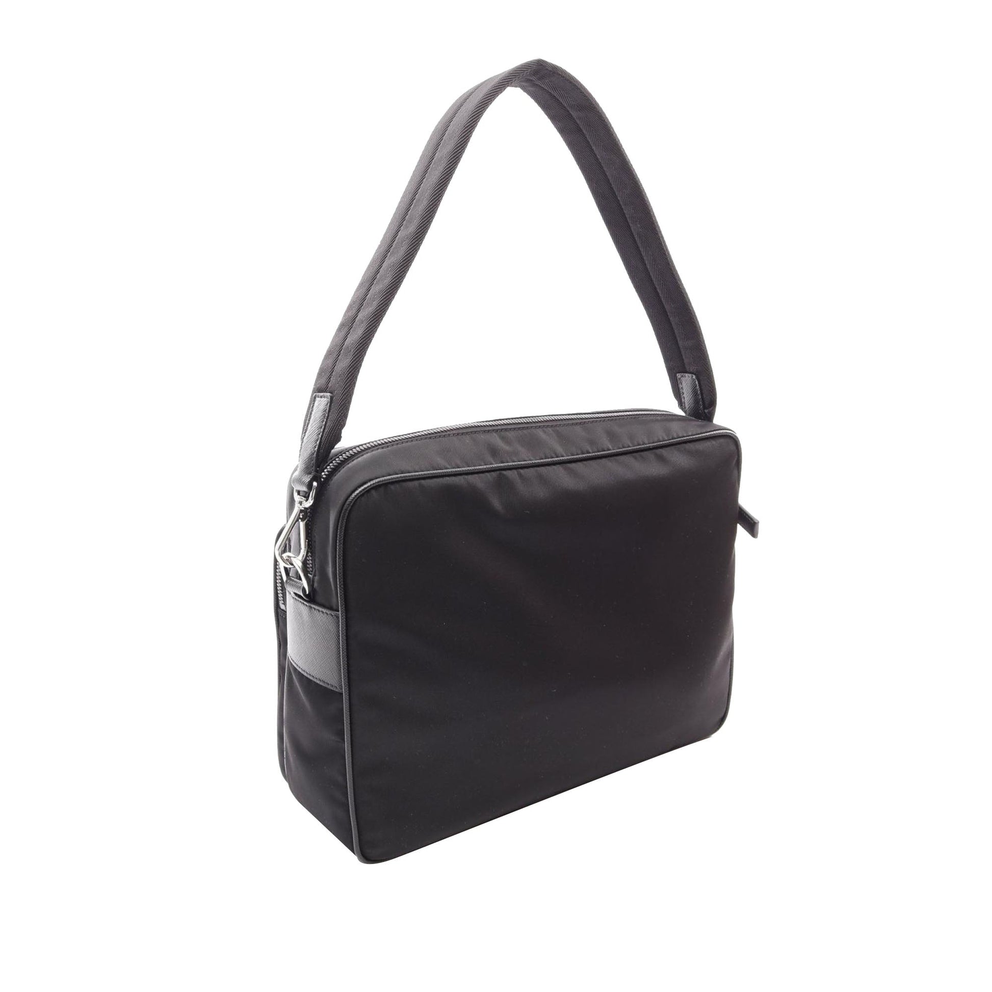 Prada Saffiano Trimmed Tessuto Satchel