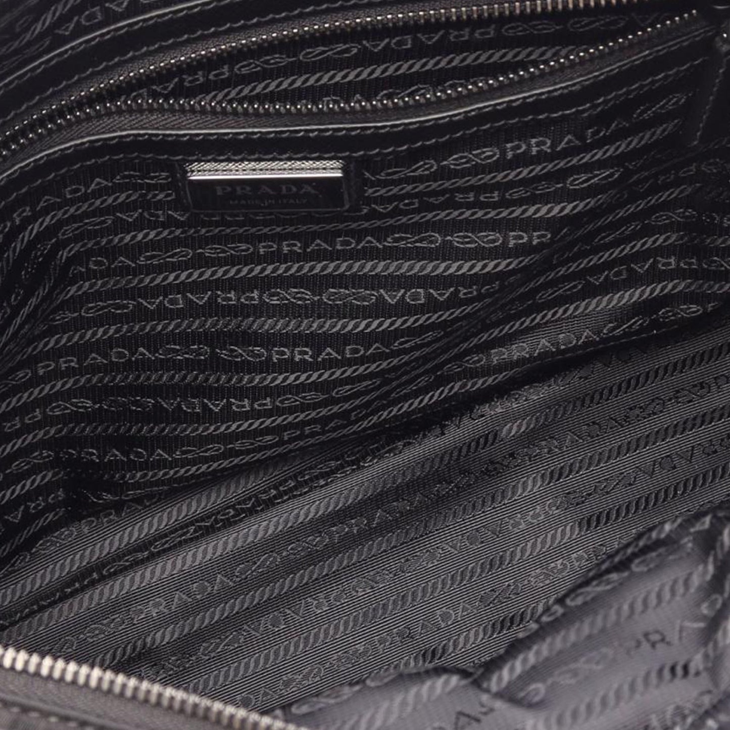 Prada Saffiano Trimmed Tessuto Satchel