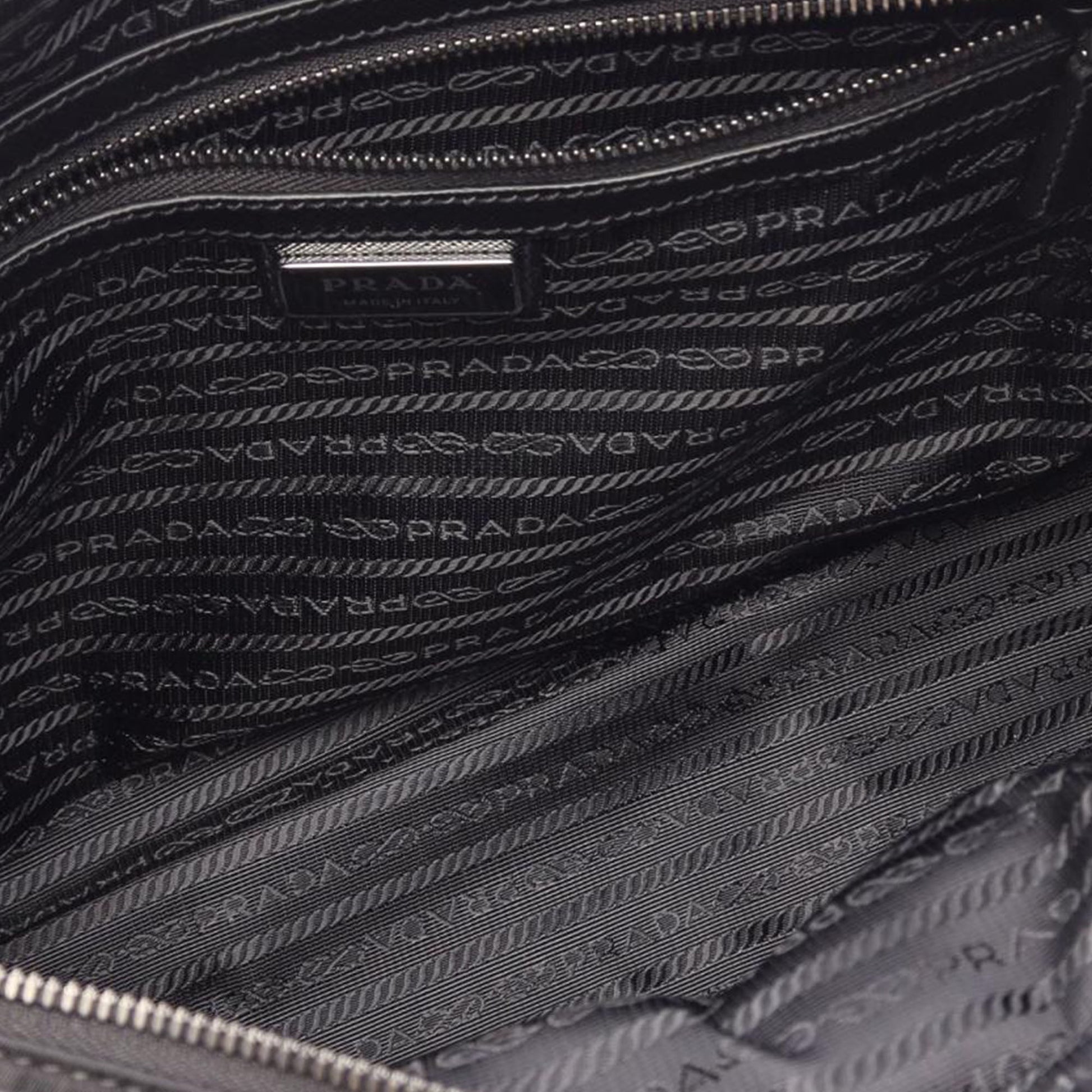 Prada Saffiano Trimmed Tessuto Satchel