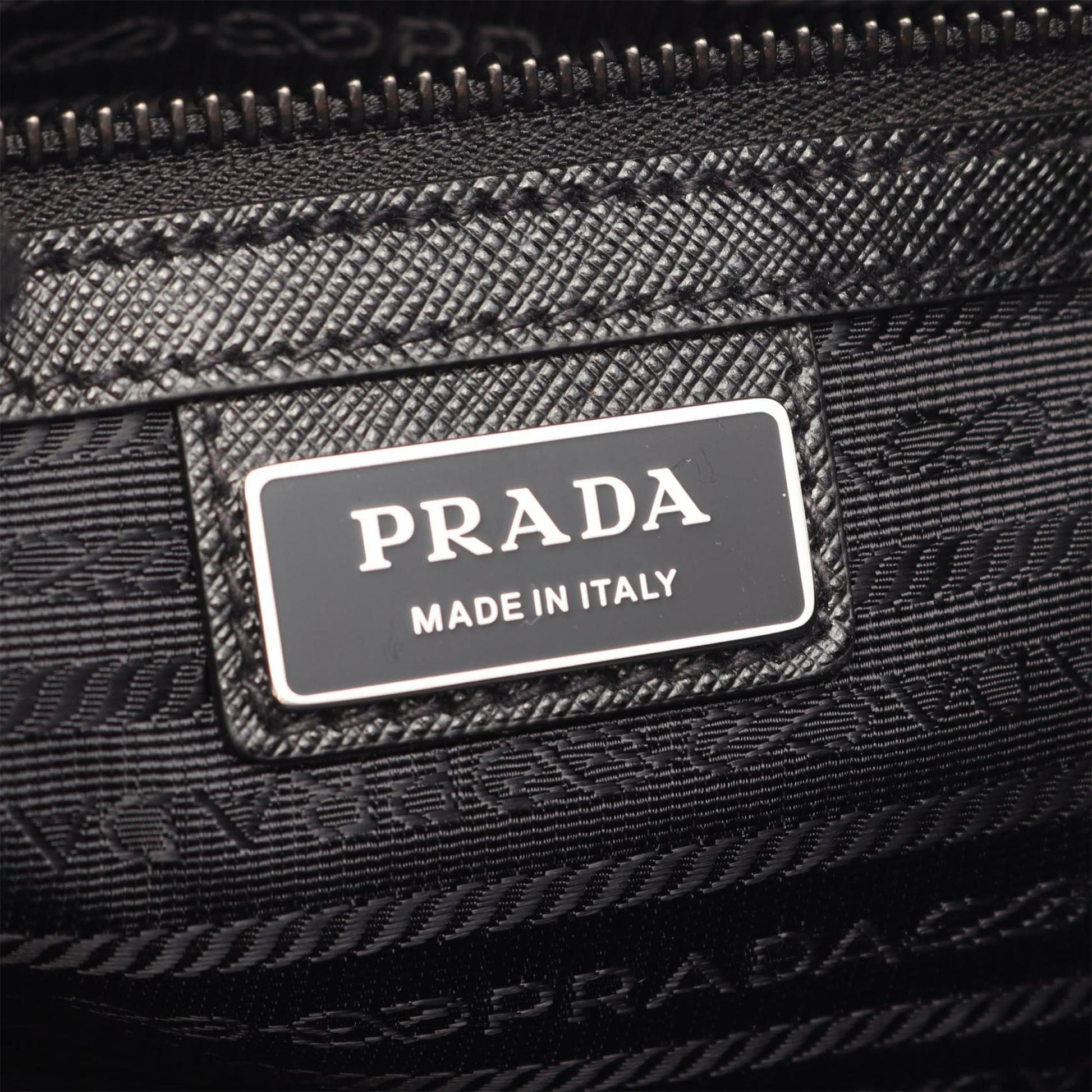 Prada Saffiano Trimmed Tessuto Satchel