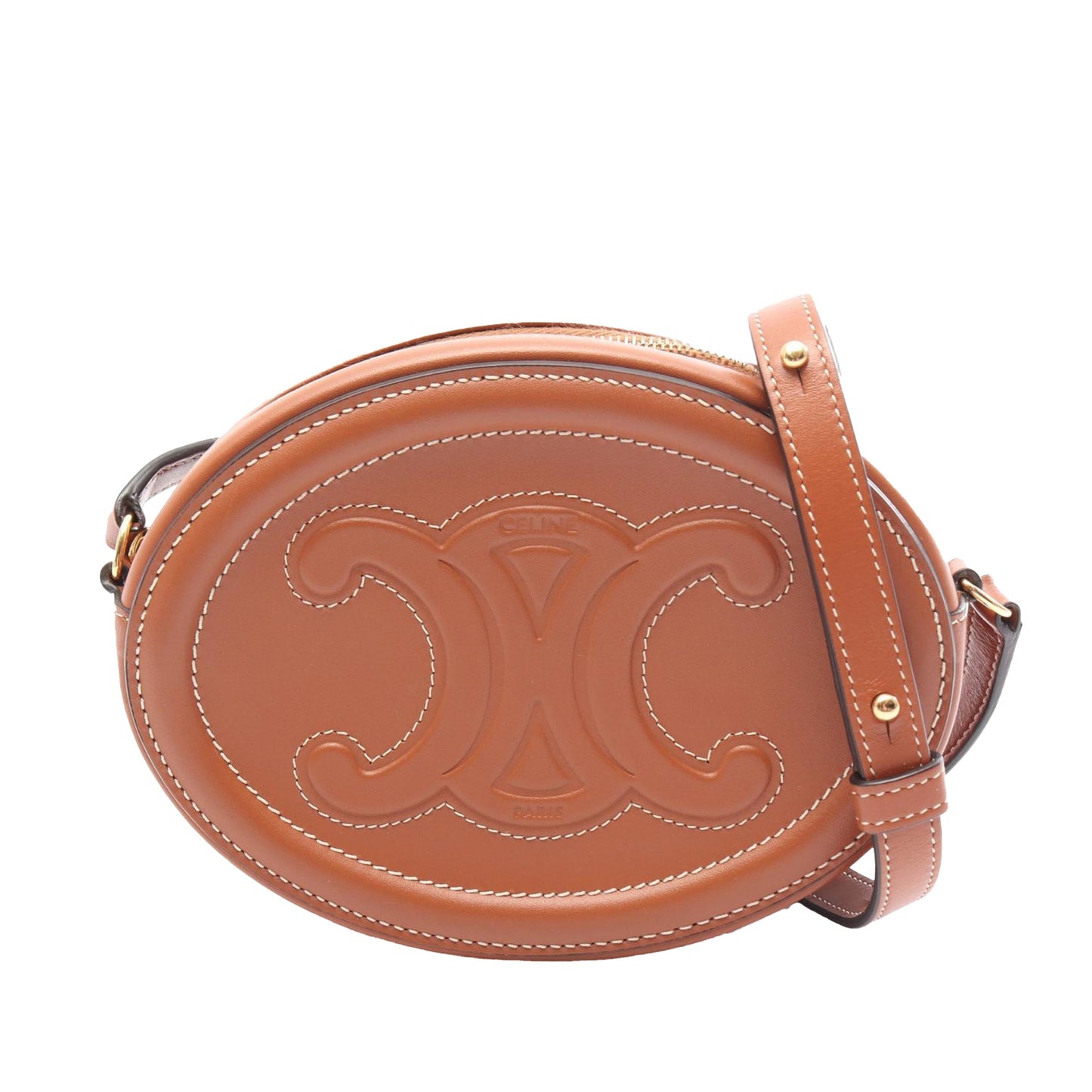 Celine Small Calfskin Cuir Triomphe Oval Crossbody