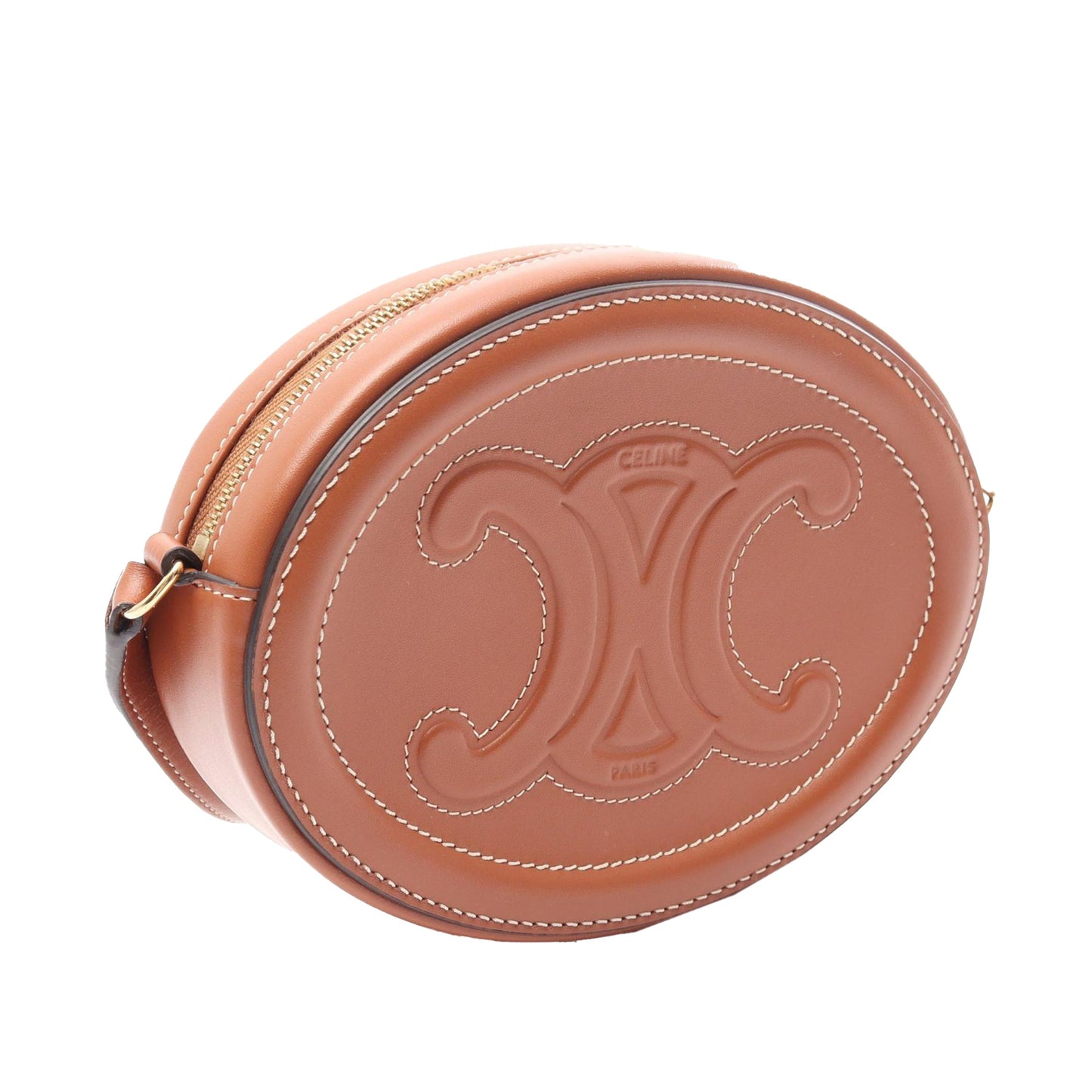 Celine Small Calfskin Cuir Triomphe Oval Crossbody