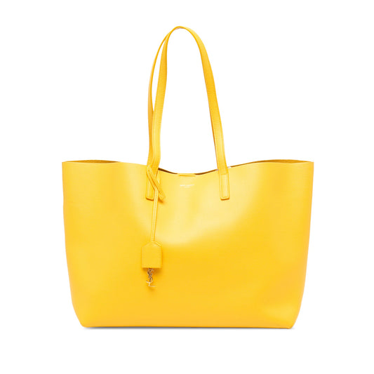 Saint Laurent Large Leather East West Shopping Tote — Yellow