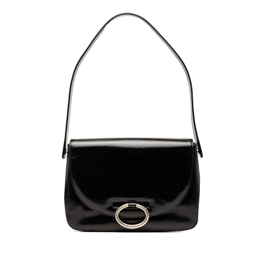 Prada Spazzolato Leather Flap Shoulder Bag