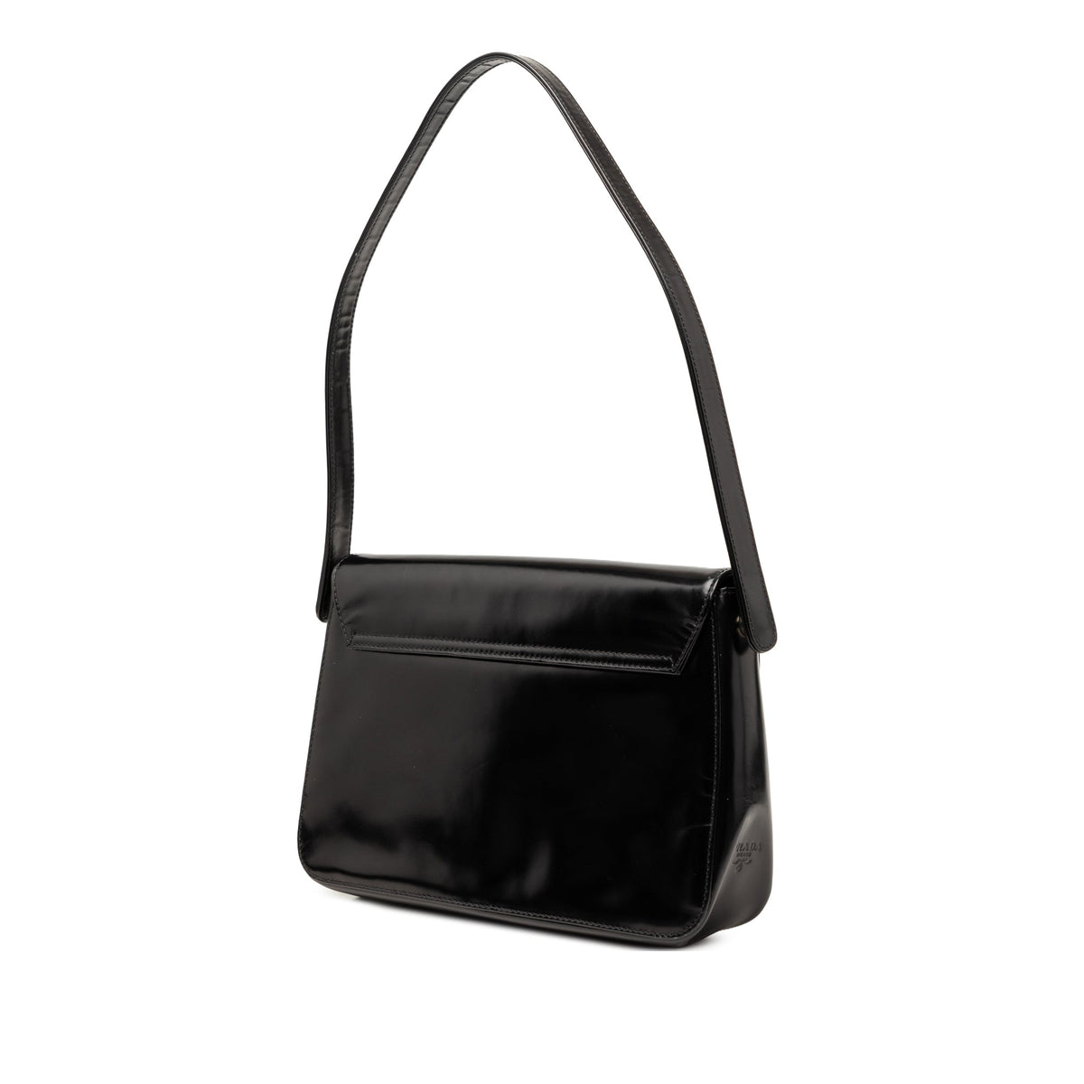 Prada Spazzolato Leather Flap Shoulder Bag