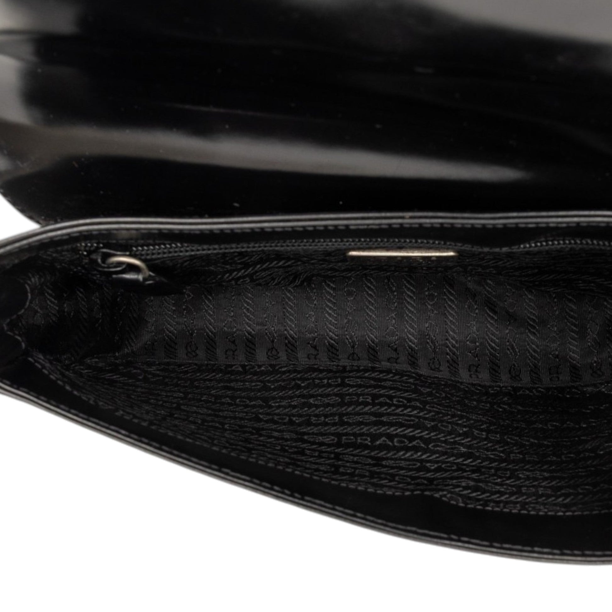 Prada Spazzolato Leather Flap Shoulder Bag