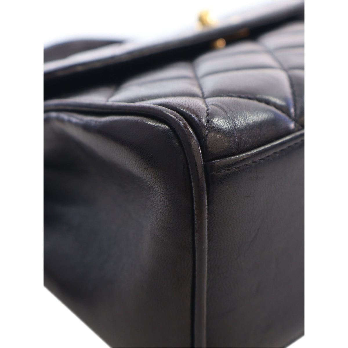 Chanel Mini Quilted Lambskin Kelly Top Handle Bag — Black