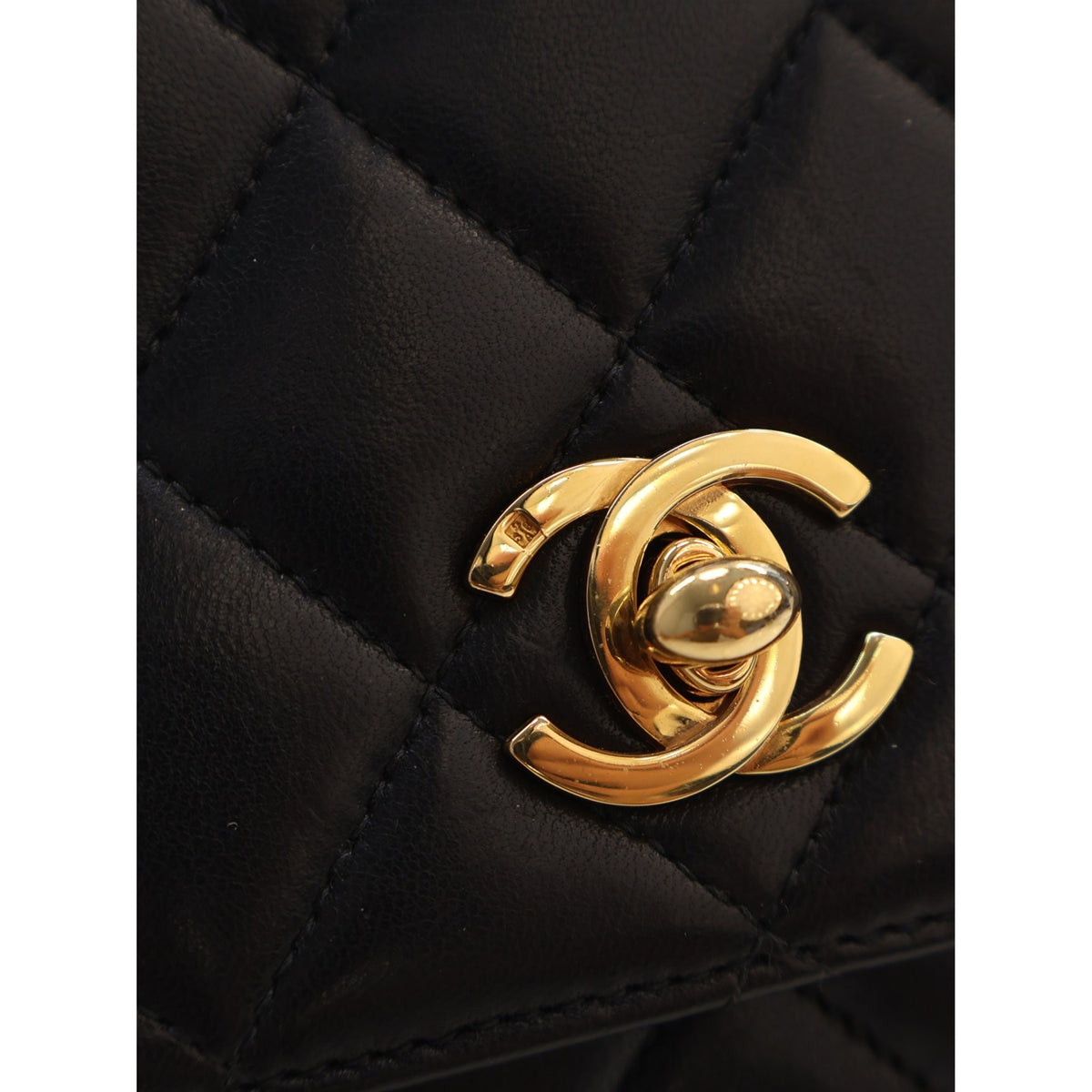 Chanel Mini Quilted Lambskin Kelly Top Handle Bag — Black