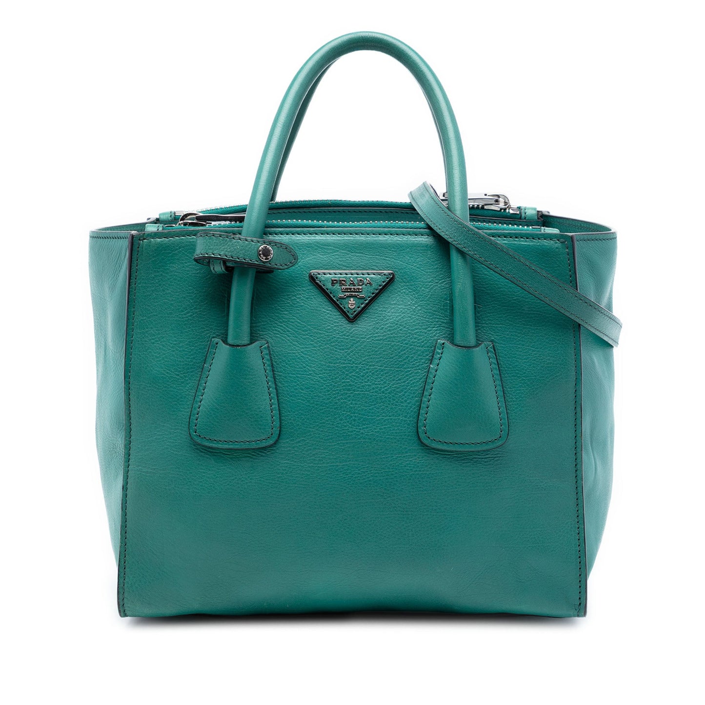Prada Glace Calf Twin Pocket Double Handle Satchel