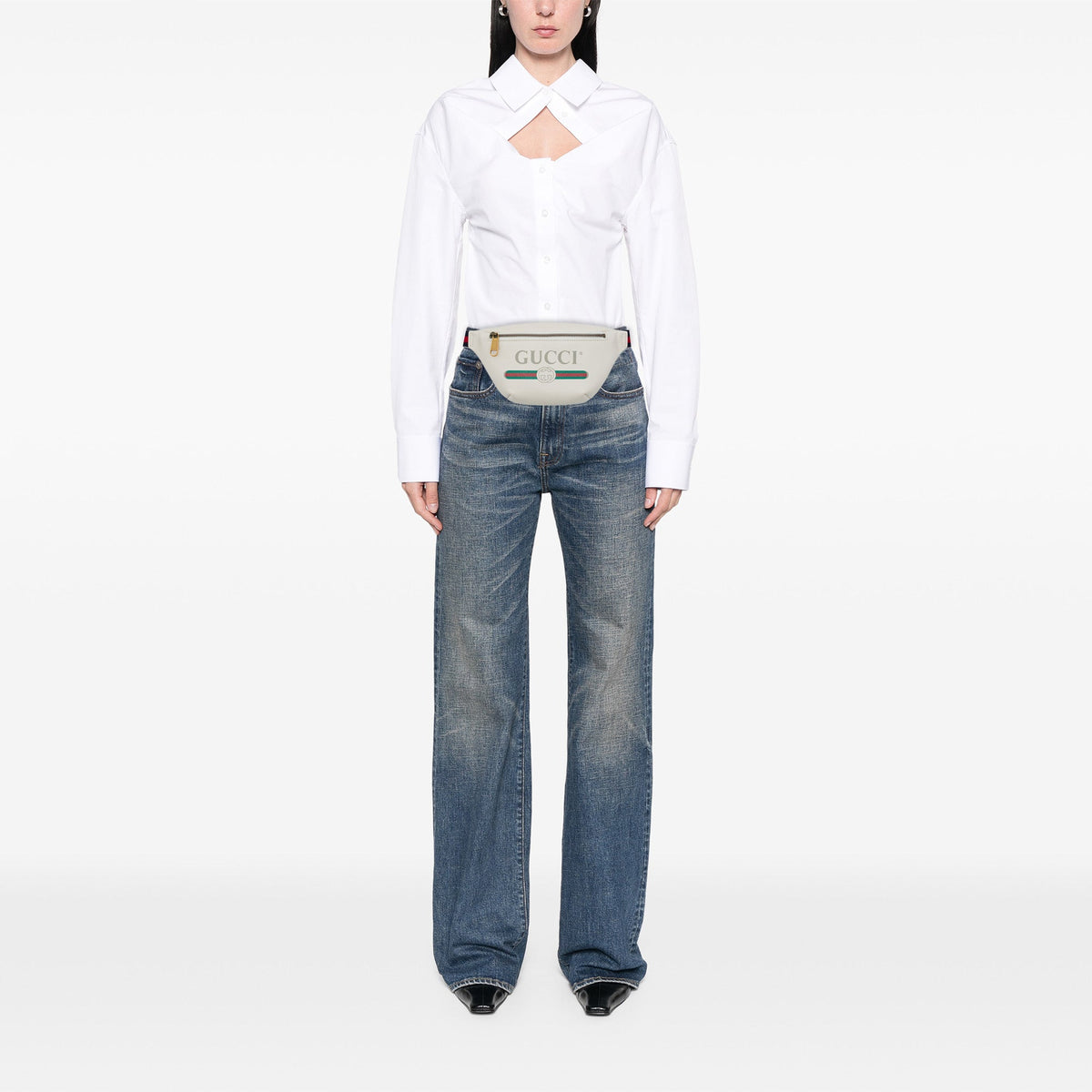 Gucci Small Grained Calfskin Logo Belt Bag
