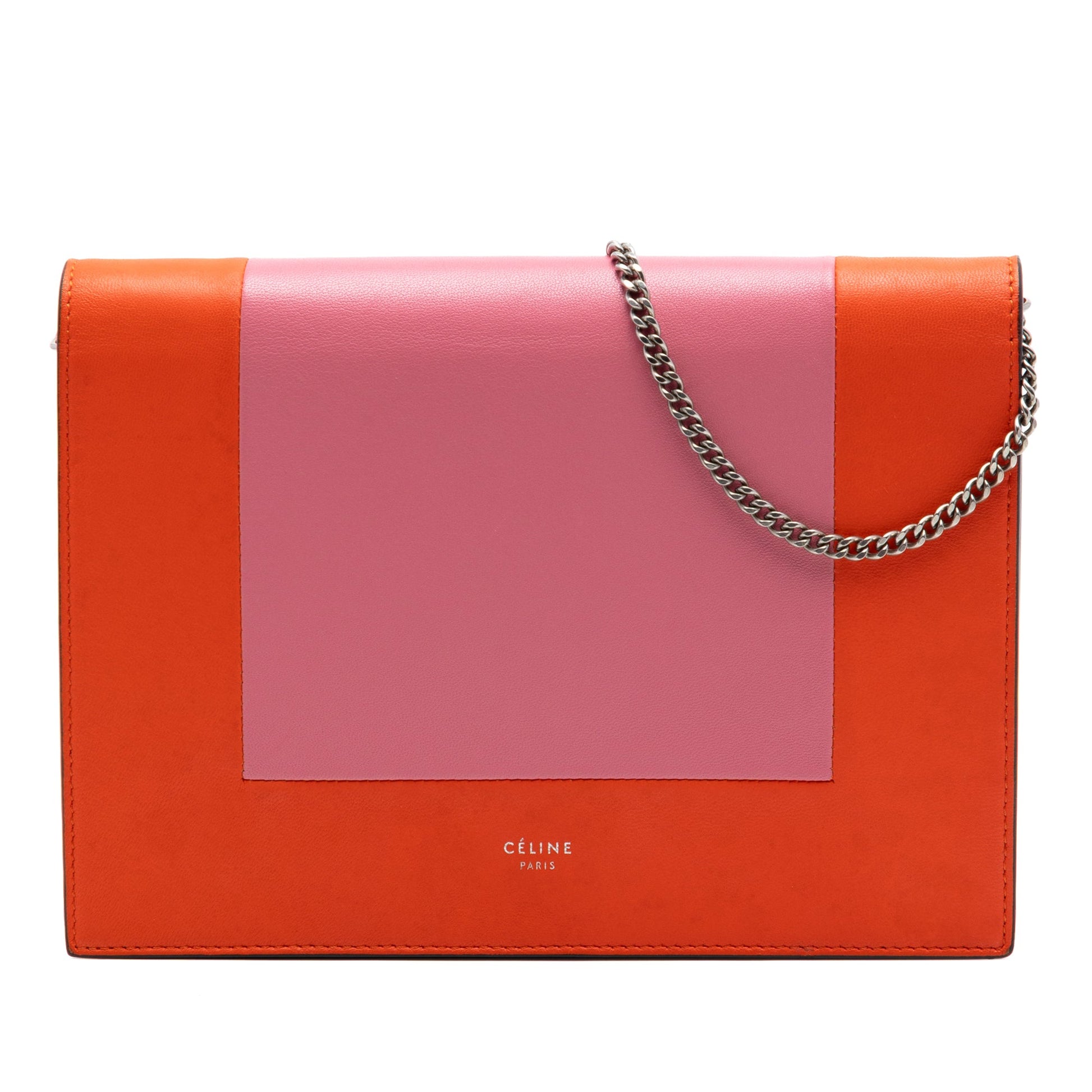 Celine Leather Frame Wallet on Chain