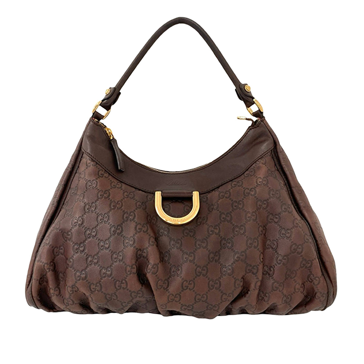 Gucci Guccissima Abbey D Ring Shoulder Bag — Brown