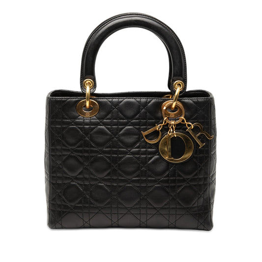Dior Medium Lambskin Cannage Lady Dior