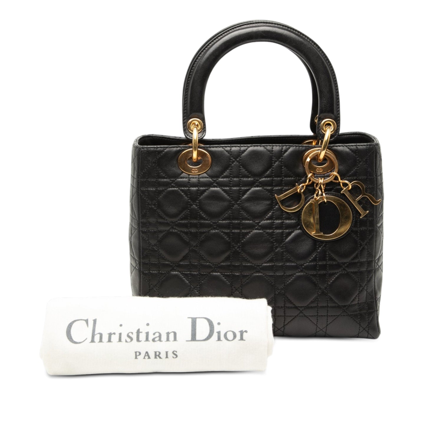 Dior Medium Lambskin Cannage Lady Dior