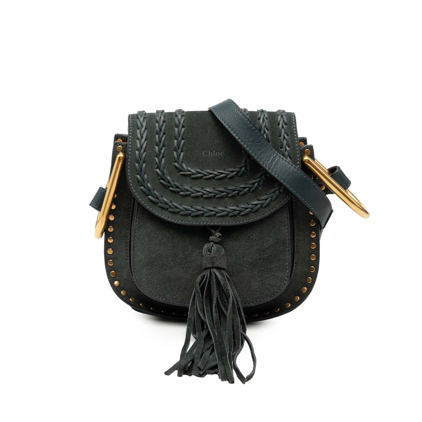 Chloé Small Suede Braided Hudson Crossbody