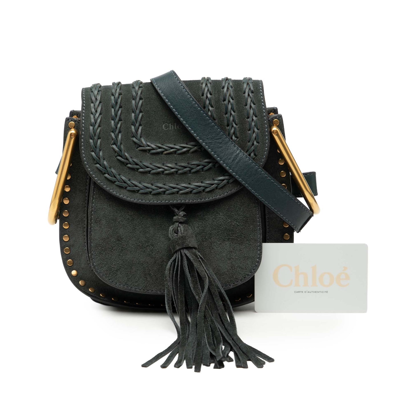 Chloé Small Suede Braided Hudson Crossbody