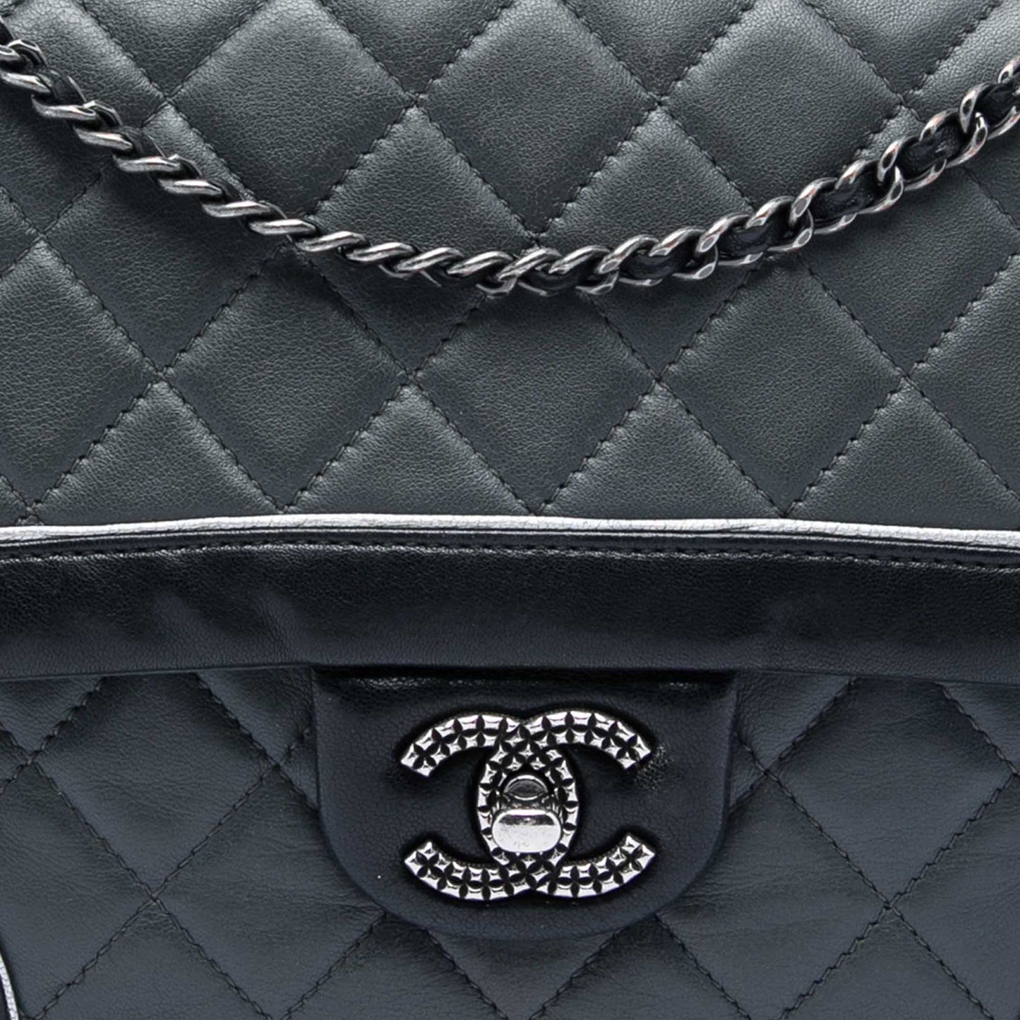 Chanel Paris Salzburg Medium Bicolor Quilted Lambskin Tyrolean Flap