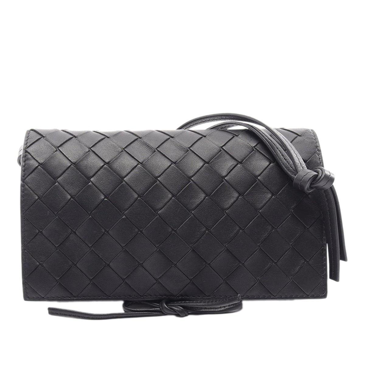 Bottega Veneta Nappa Intrecciato Crossbody — Black