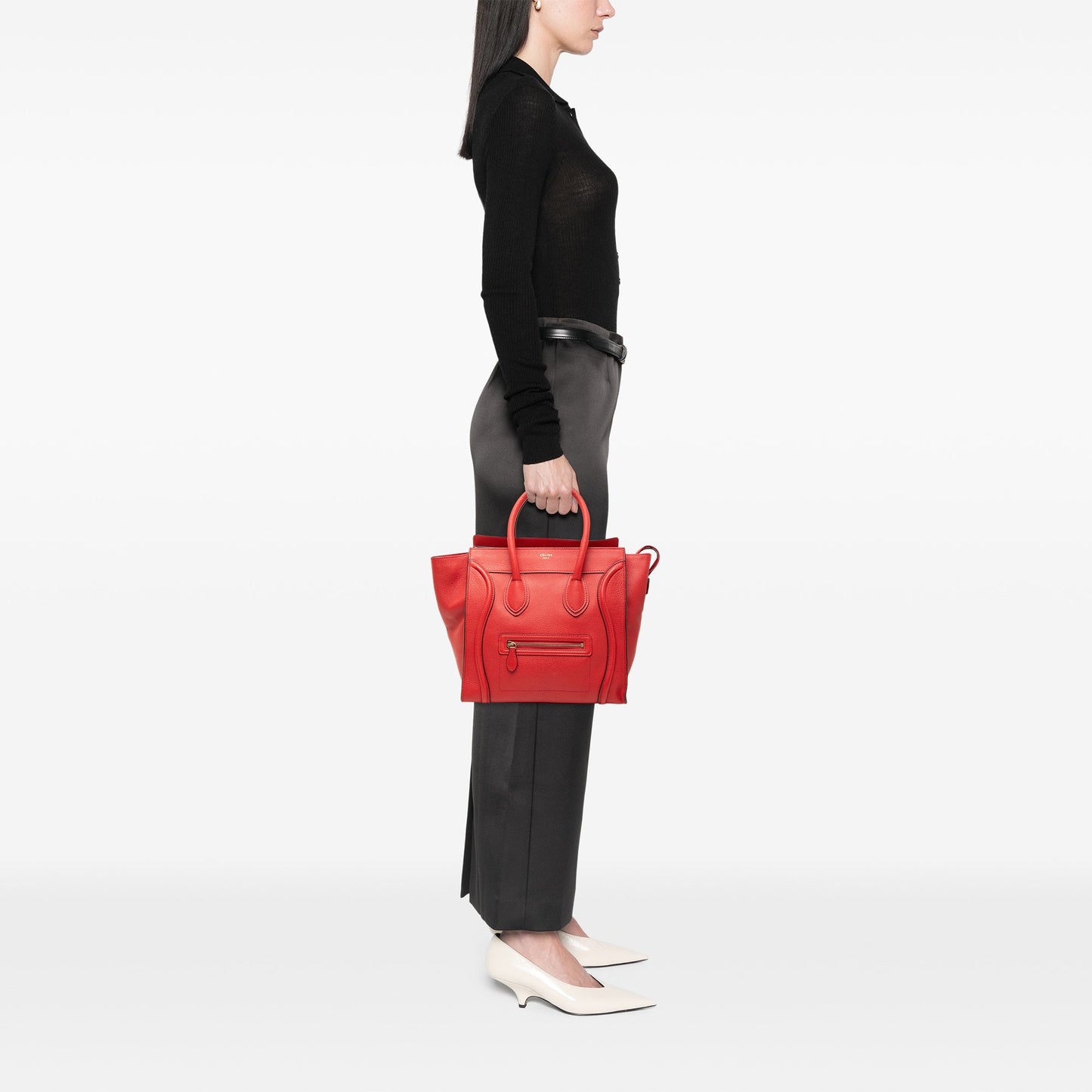 Celine Mini Grained Calfskin Luggage Tote