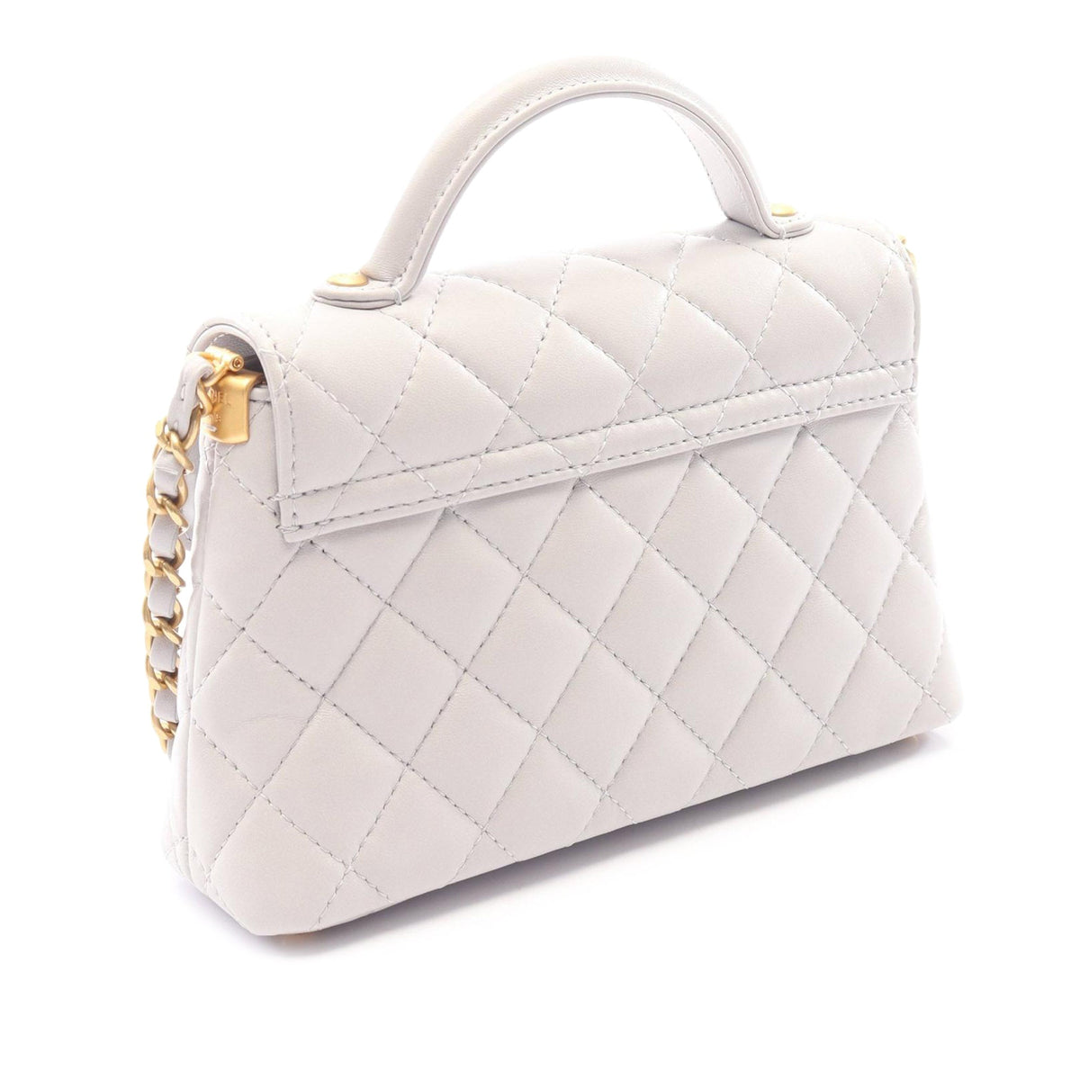 Chanel CC Quilted Lambskin Top Handle Flap