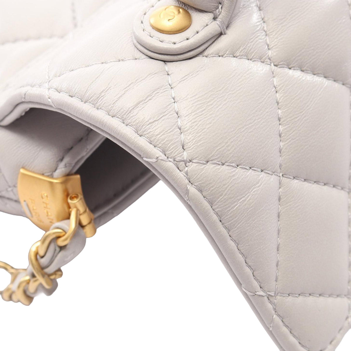 Chanel CC Quilted Lambskin Top Handle Flap