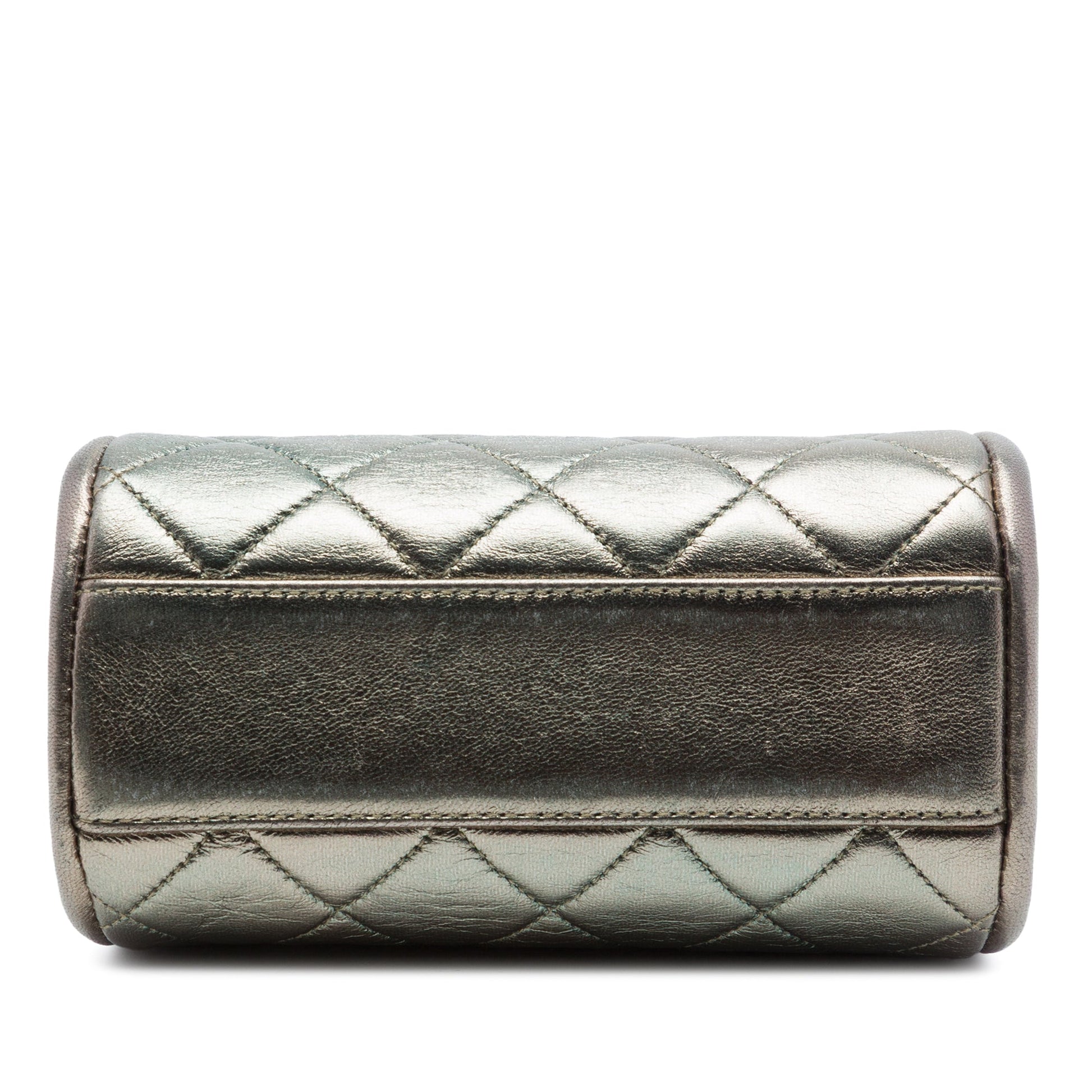 Chanel Mini CC Quilted Metallic Lambskin Frame Crossbody