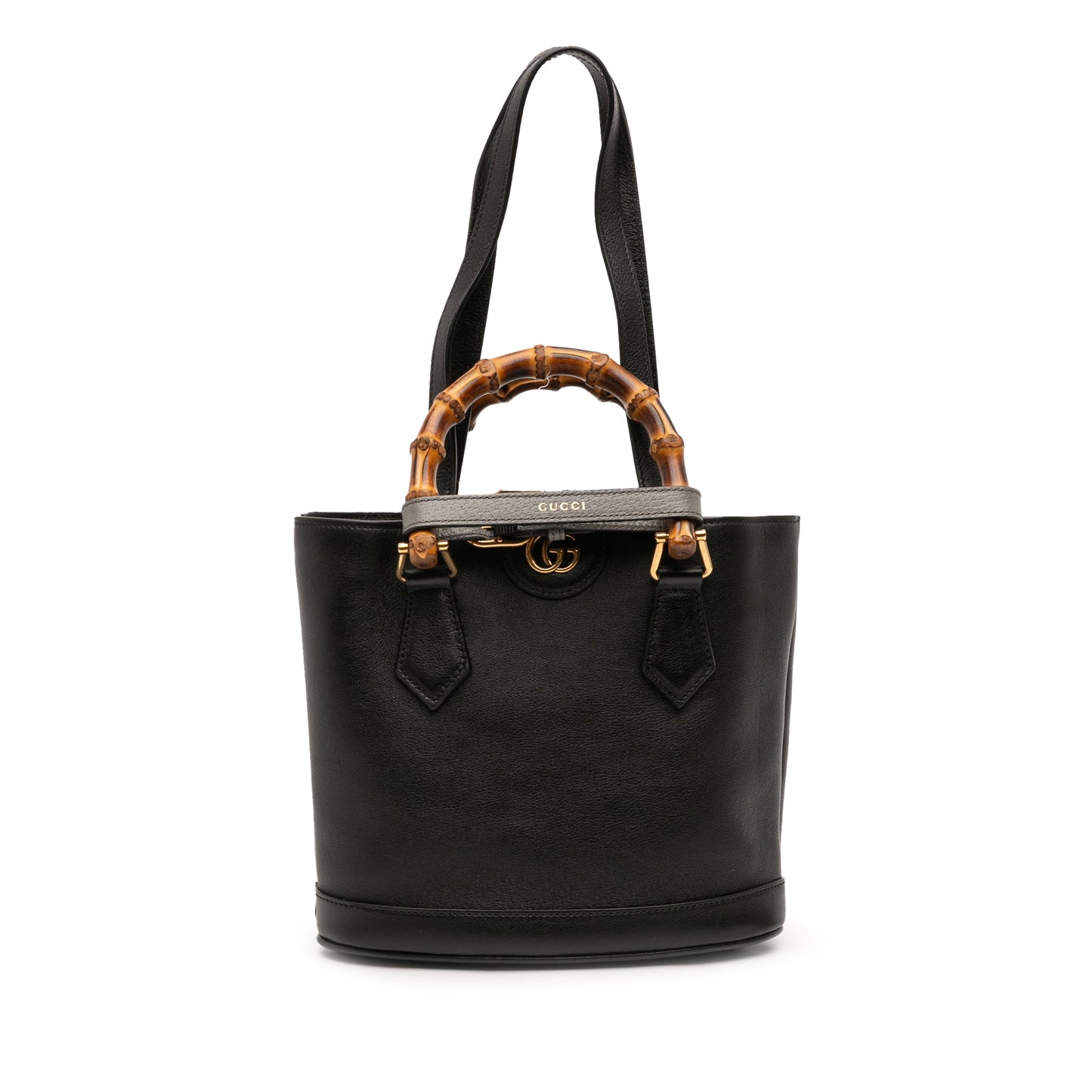 Gucci Small Calfskin Bamboo Diana Convertible Bucket Bag