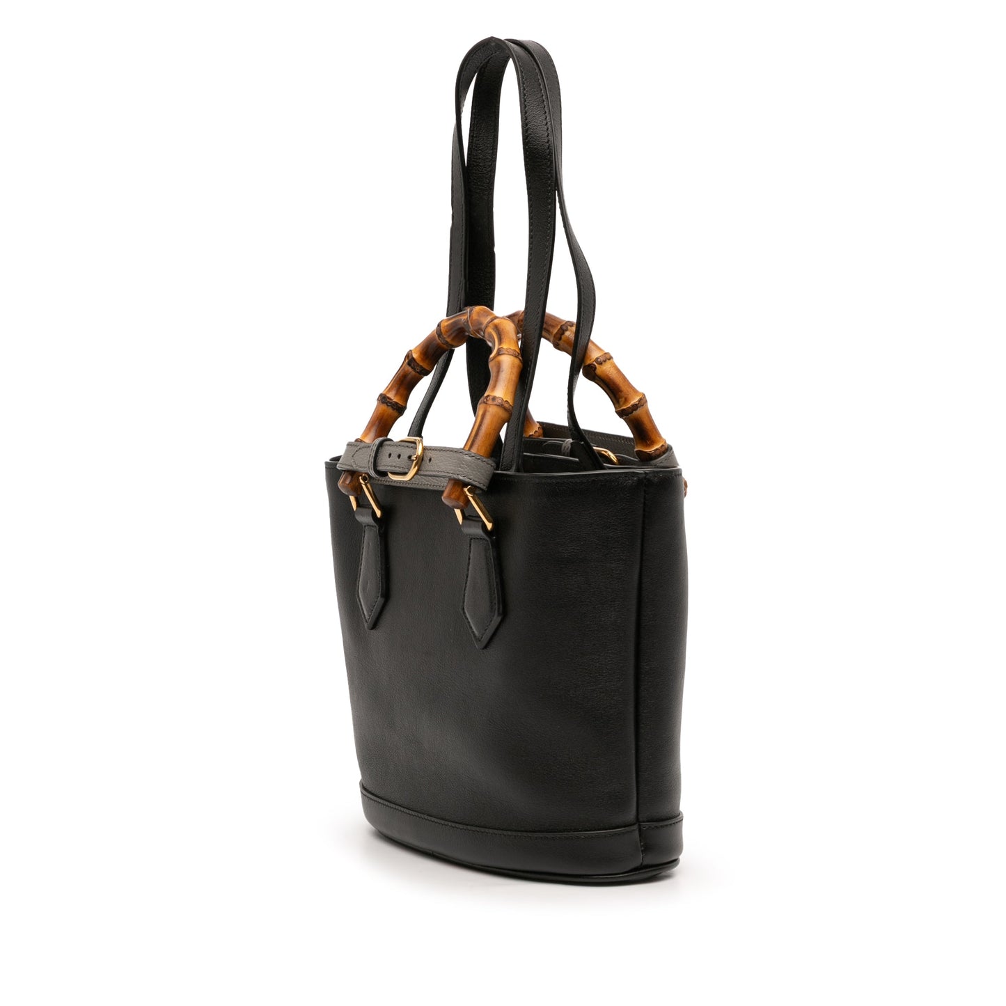 Gucci Small Calfskin Bamboo Diana Convertible Bucket Bag