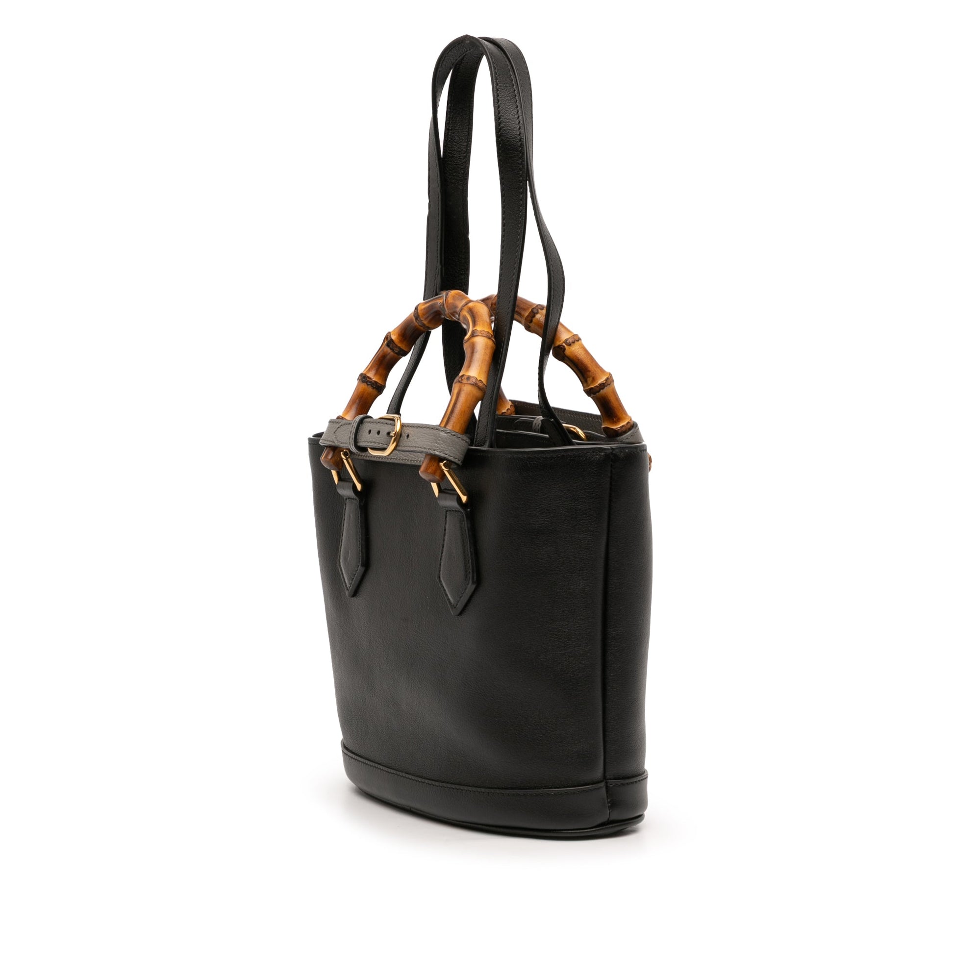 Gucci Small Calfskin Bamboo Diana Convertible Bucket Bag