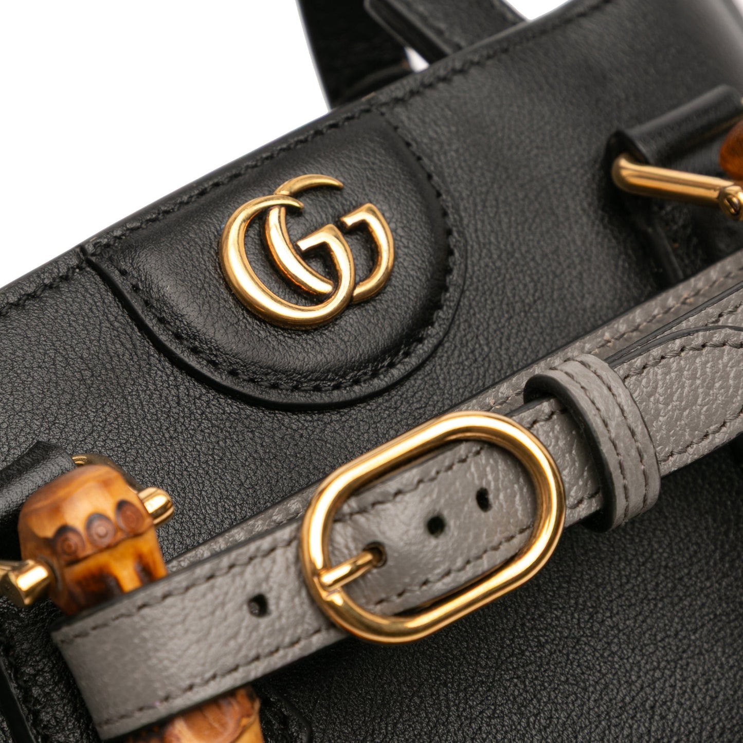 Gucci Small Calfskin Bamboo Diana Convertible Bucket Bag