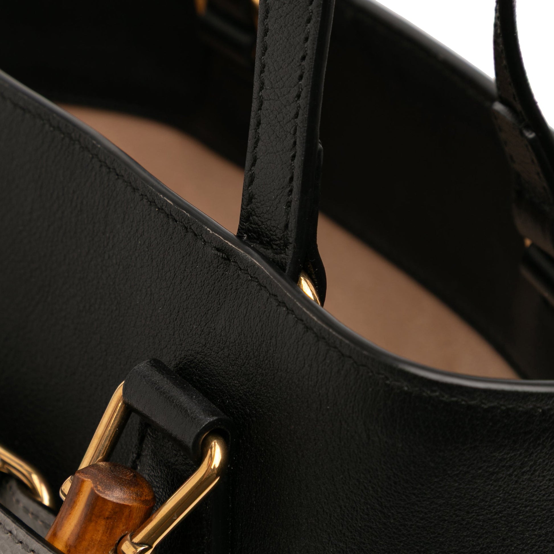 Gucci Small Calfskin Bamboo Diana Convertible Bucket Bag