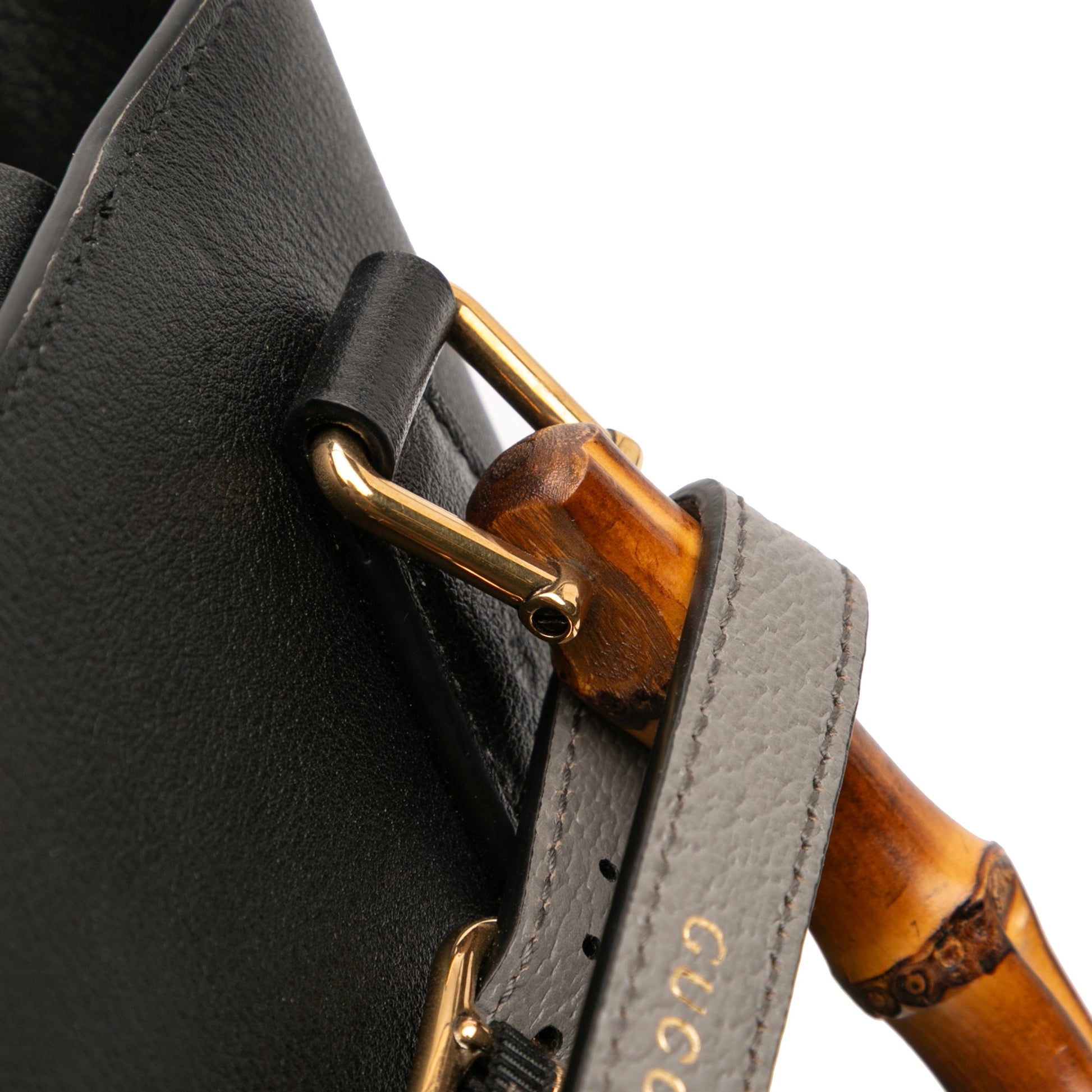 Gucci Small Calfskin Bamboo Diana Convertible Bucket Bag