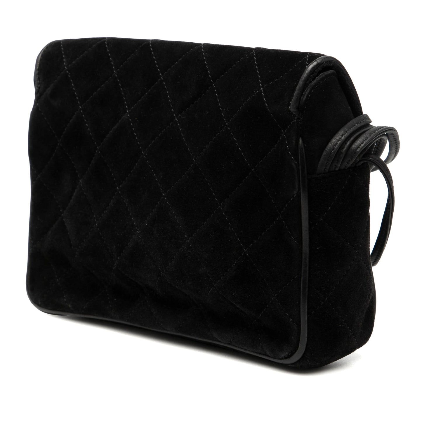 Chanel CC Quilted Suede Shoulder Bag