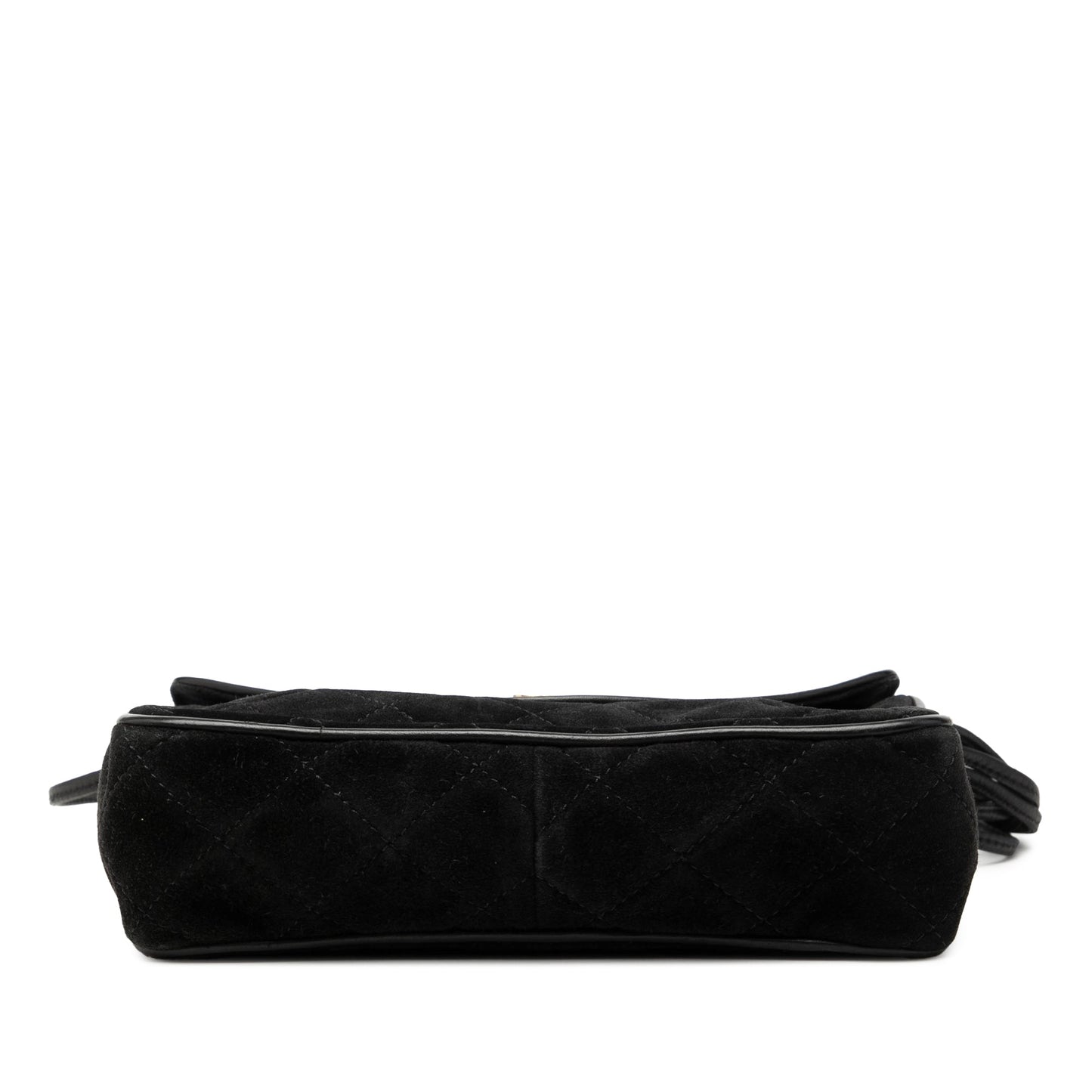 Chanel CC Quilted Suede Shoulder Bag