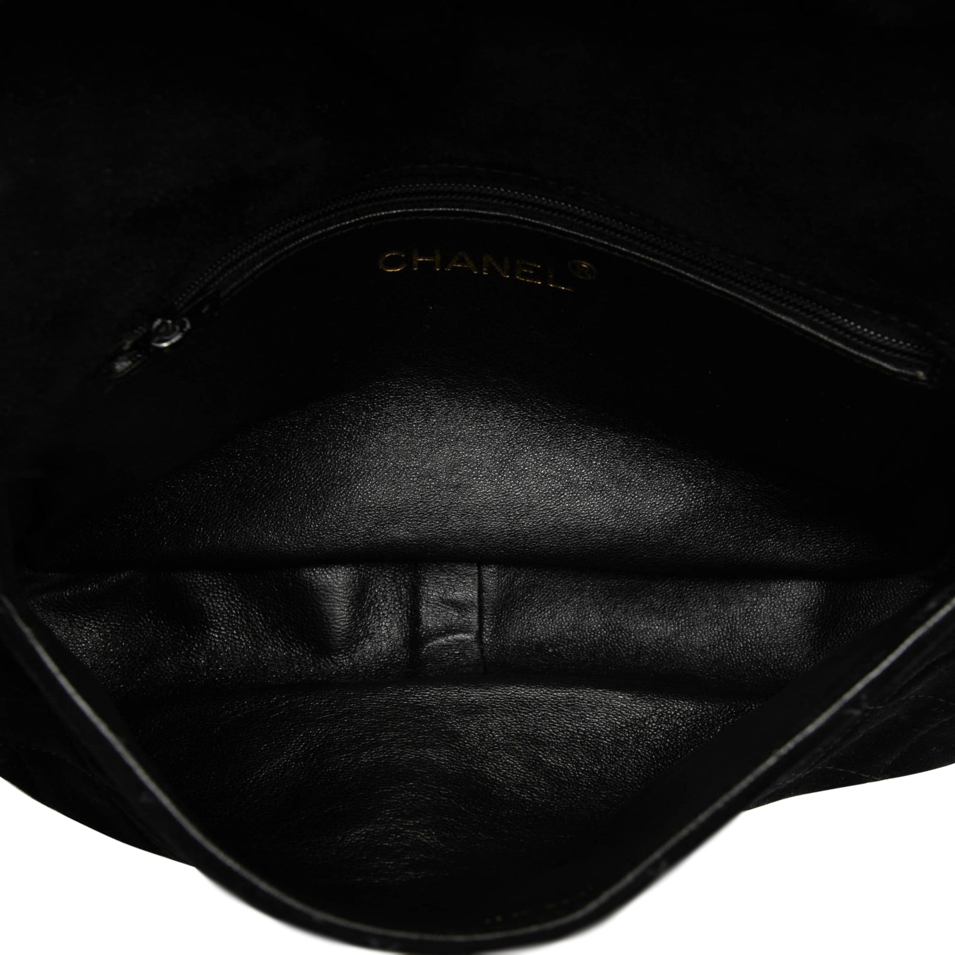 Chanel CC Quilted Suede Shoulder Bag