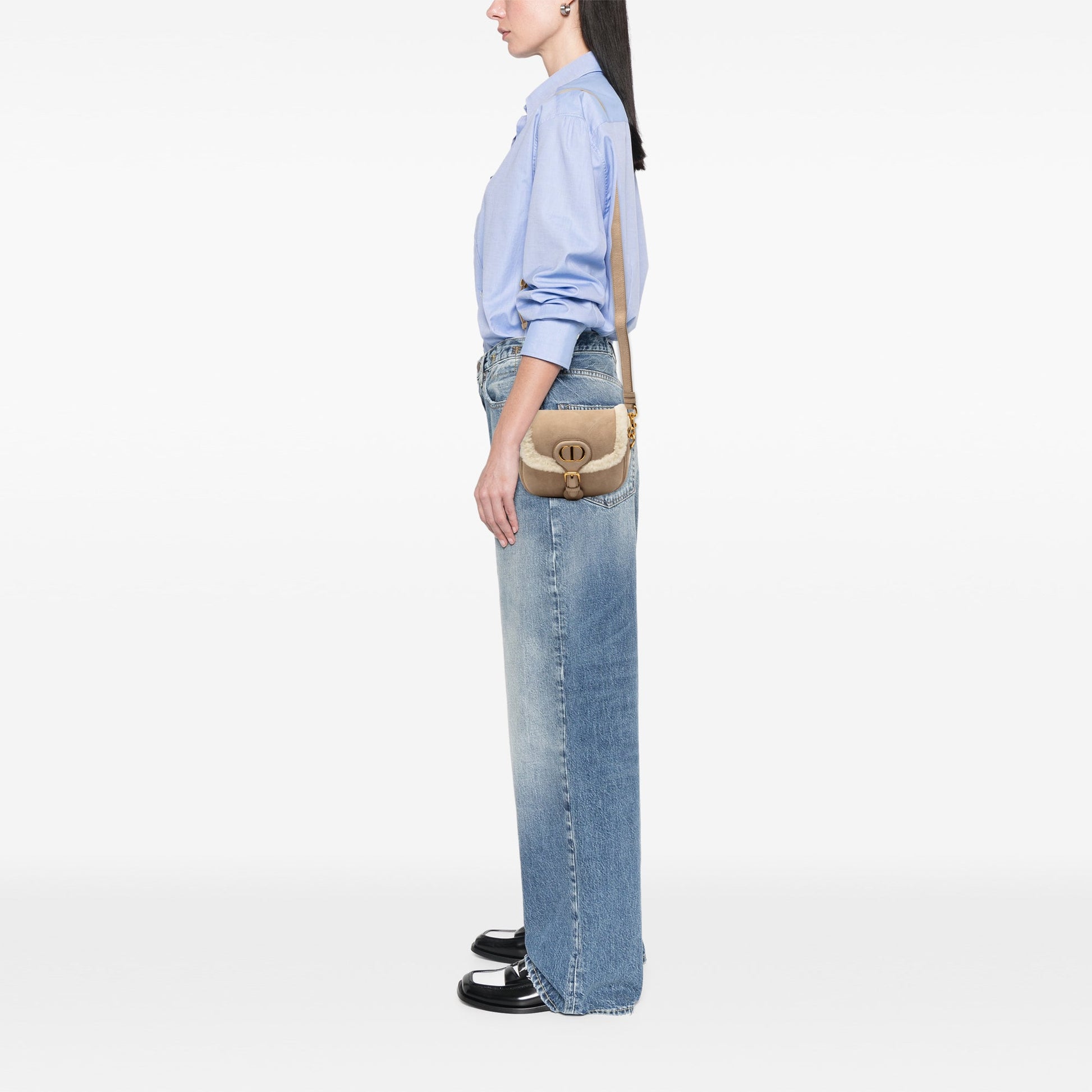 Dior Small Suede Shearling Bobby Crossbody