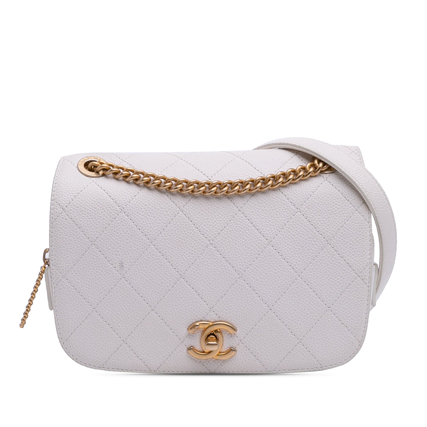 Chanel CC Quilted Caviar Turnlock Full Flap