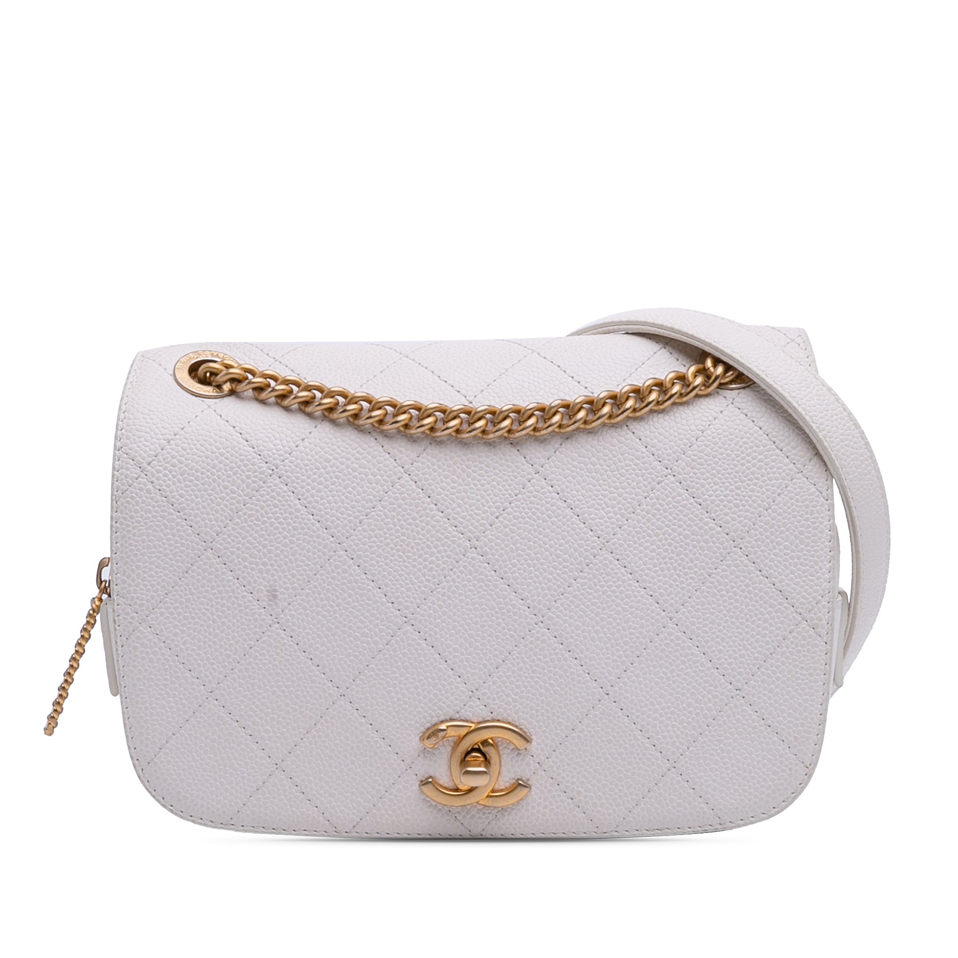Chanel CC Quilted Caviar Turnlock Full Flap