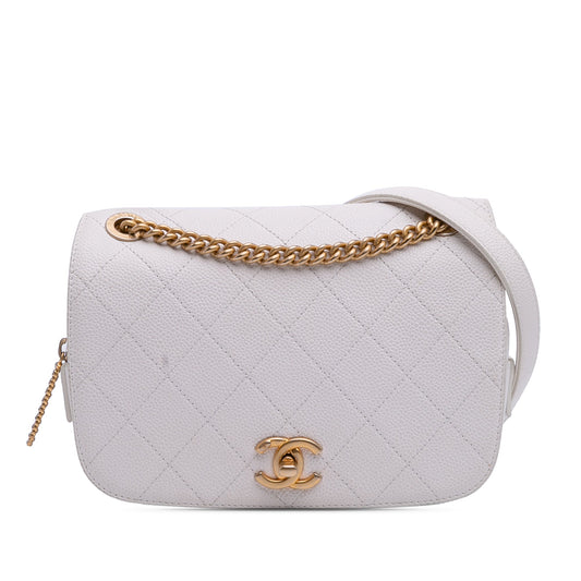 Chanel CC Quilted Caviar Turnlock Full Flap