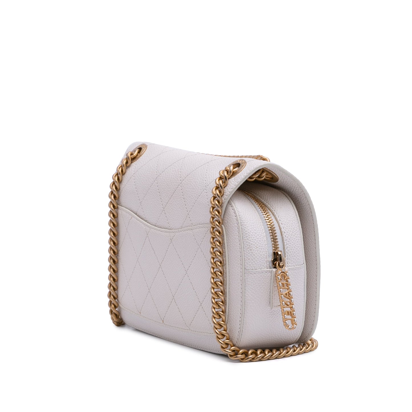 Chanel CC Quilted Caviar Turnlock Full Flap