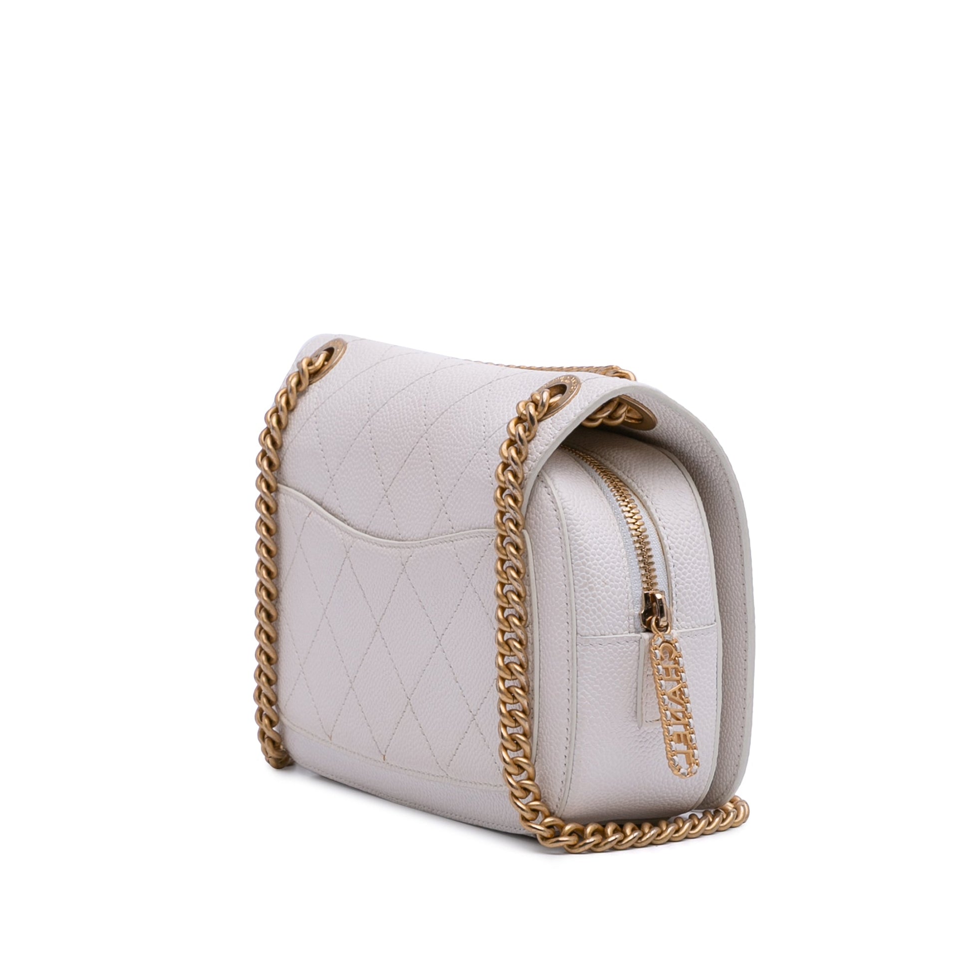 Chanel CC Quilted Caviar Turnlock Full Flap