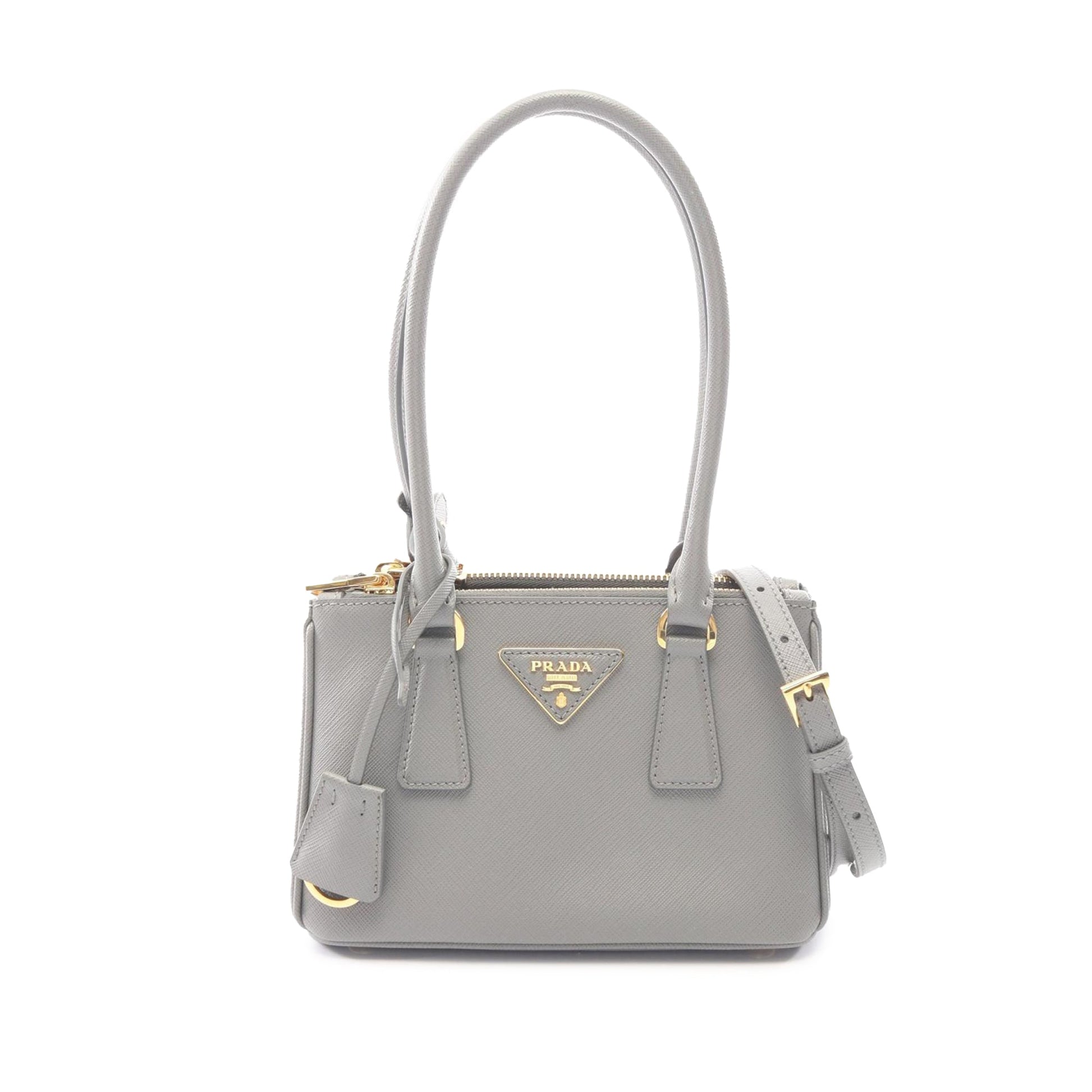 Prada Mini Saffiano Lux Galleria Double Zip Satchel